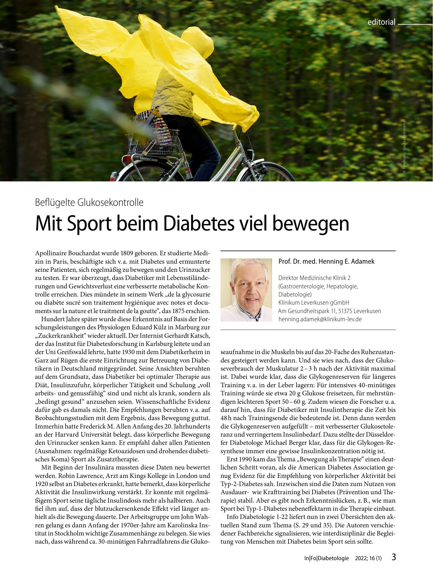 Vorschauseite 1: Mit Sport beim Diabetes viel bewegen