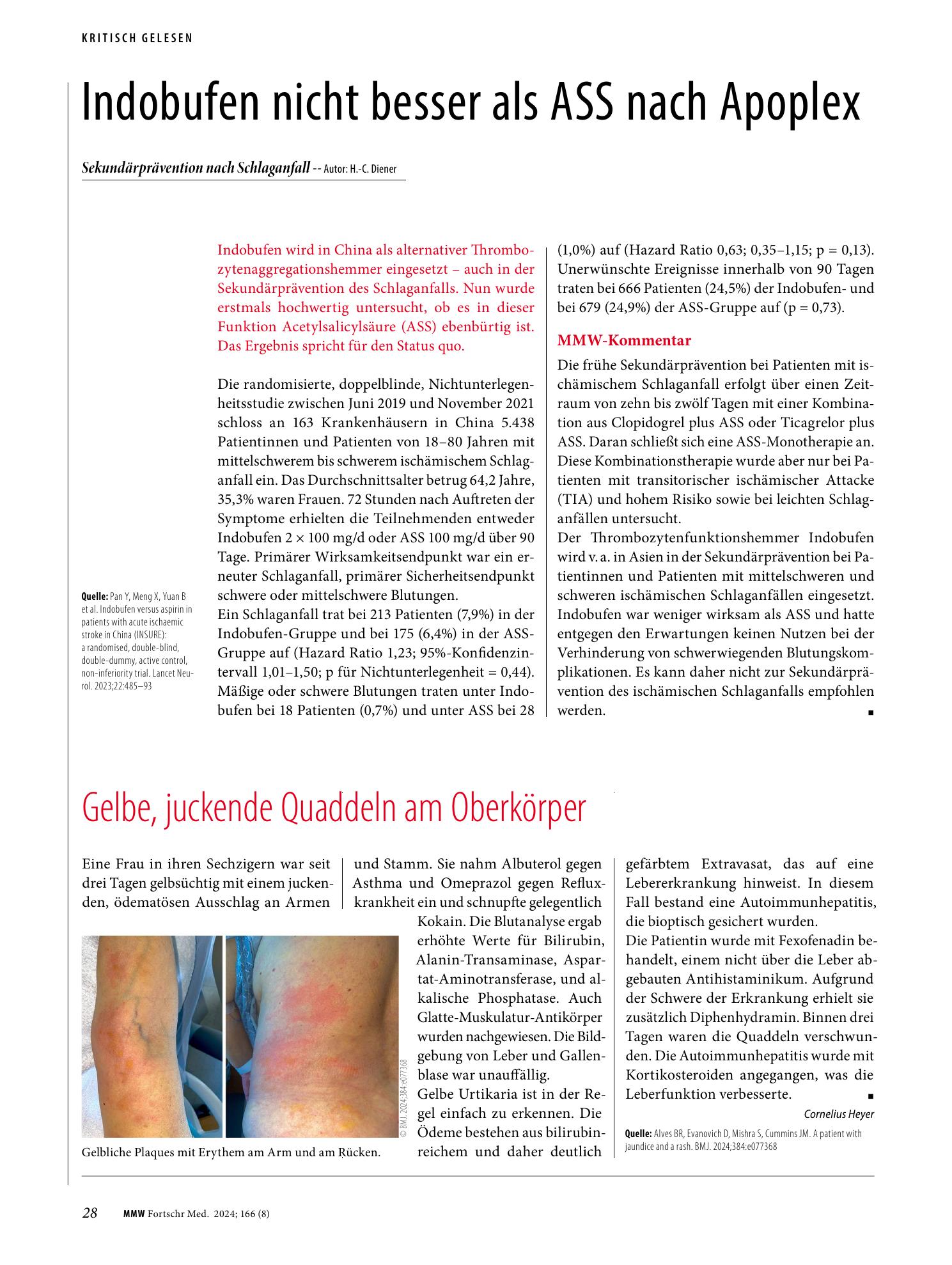 Vorschauseite 1: Gelbe, juckende Quaddeln am Oberkörper
