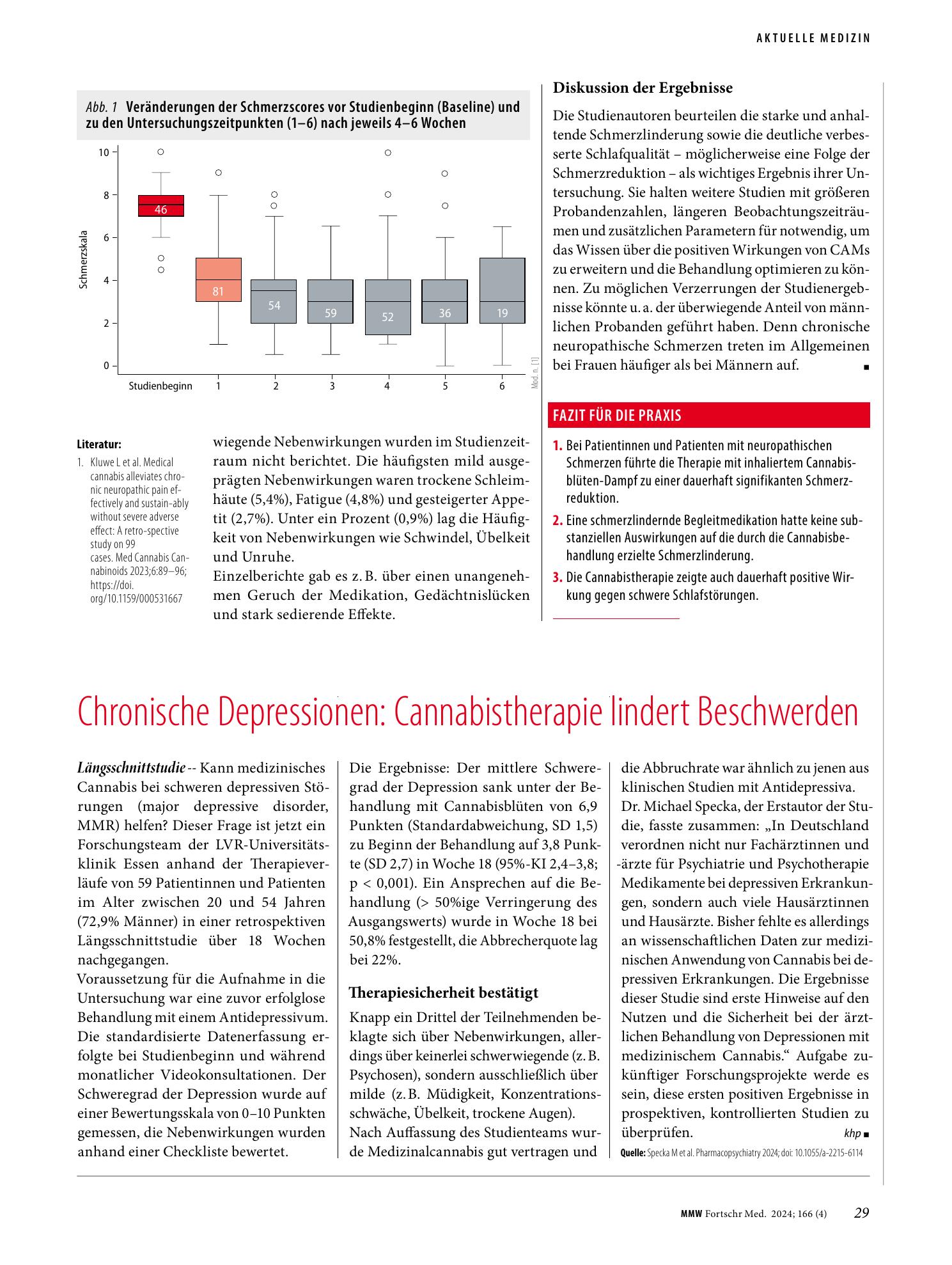 Vorschauseite 1: Chronische Depressionen: Cannabistherapie lindert Beschwerden