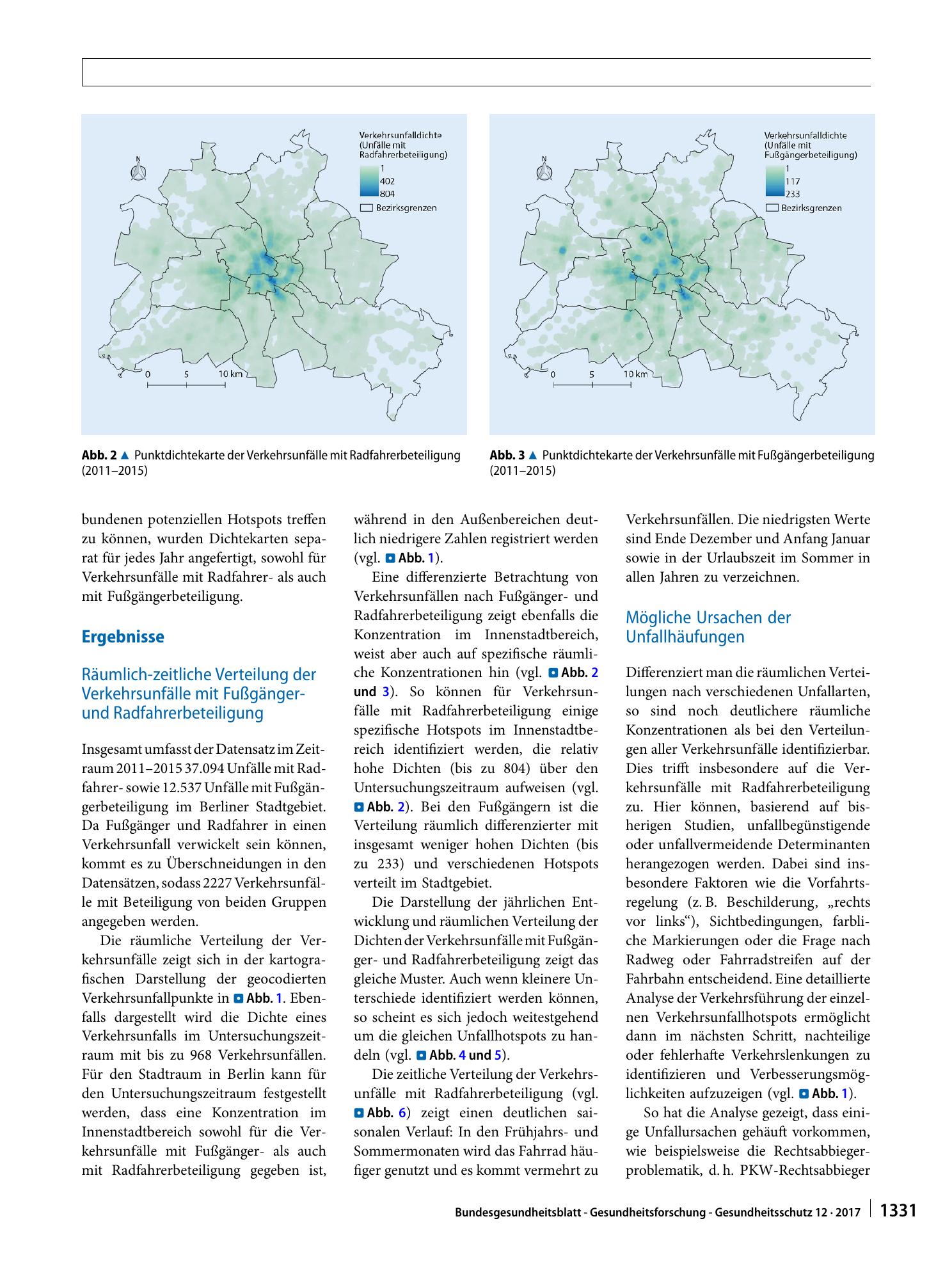 Vorschauseite 4: Eine räumlich differenzierte Analyse von Verkehrsunfällen mit Radfahrer- und Fußgängerbeteiligung in Berlin