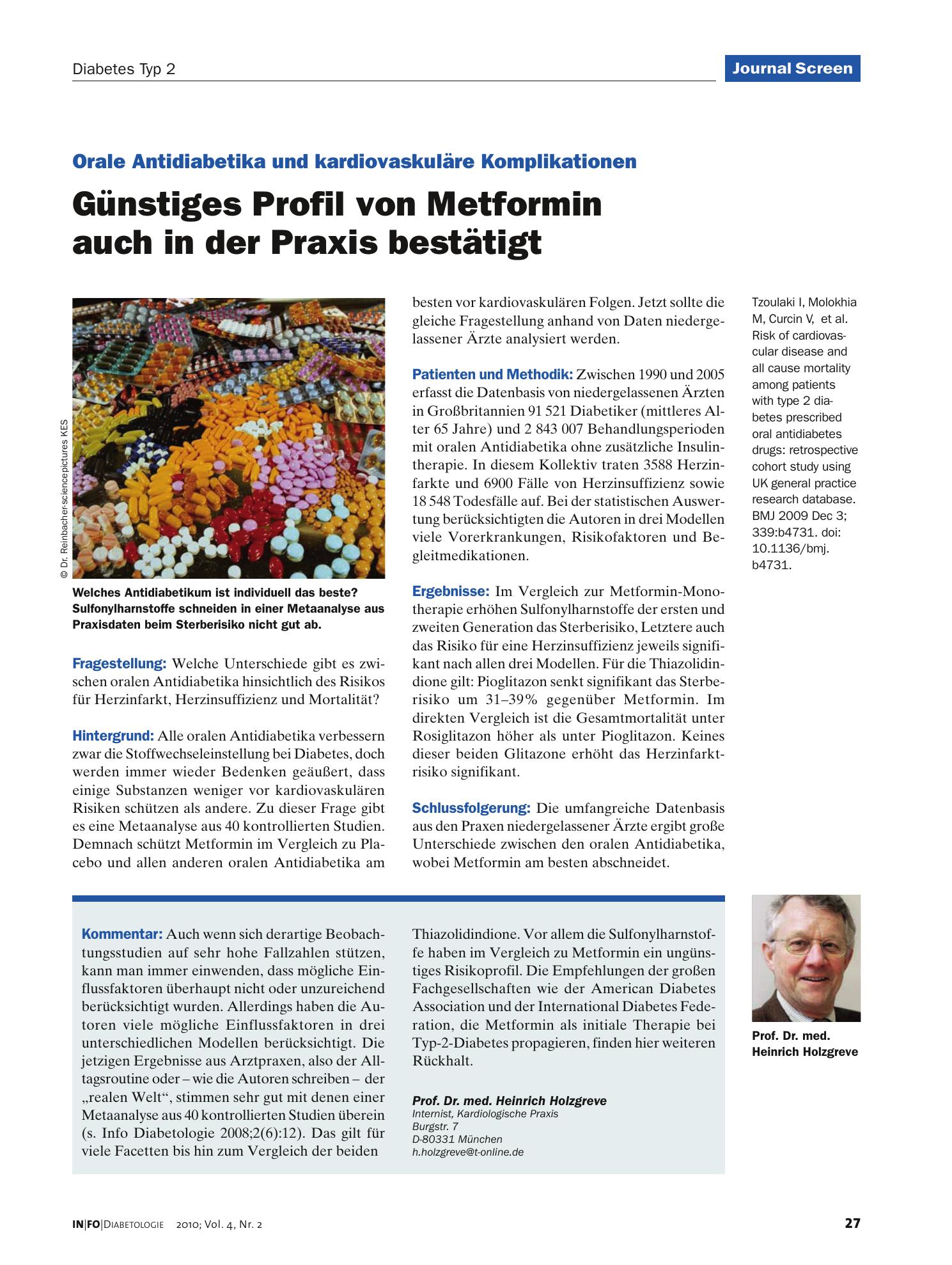 Vorschauseite 1: Günstiges Profil von Metformin auch in der Praxis bestätigt