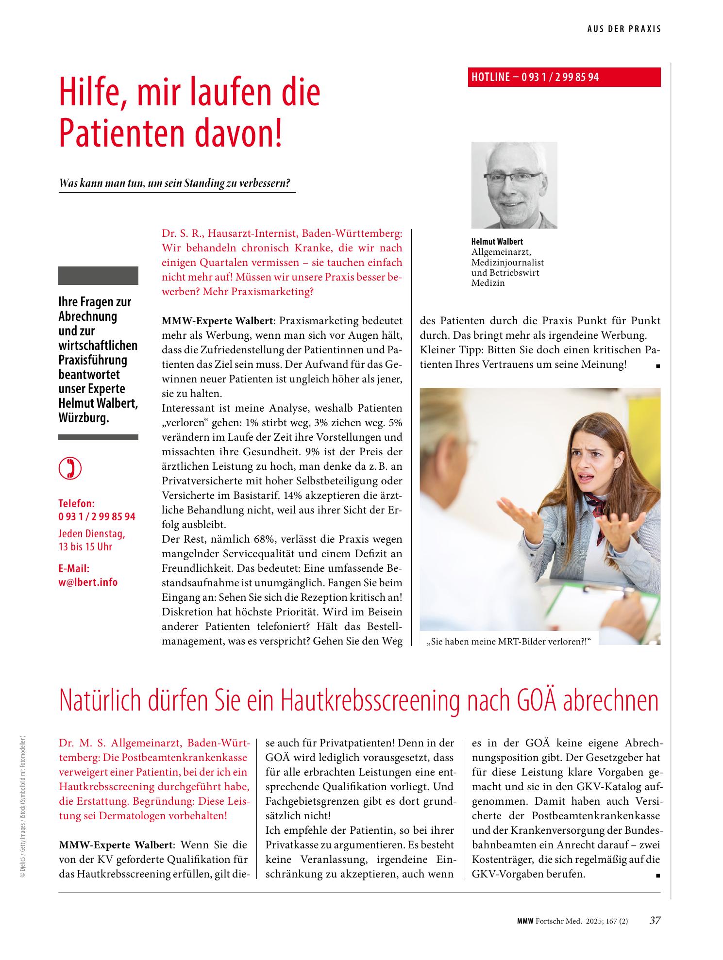 Vorschauseite 1: Hilfe, mir laufen die Patienten davon!