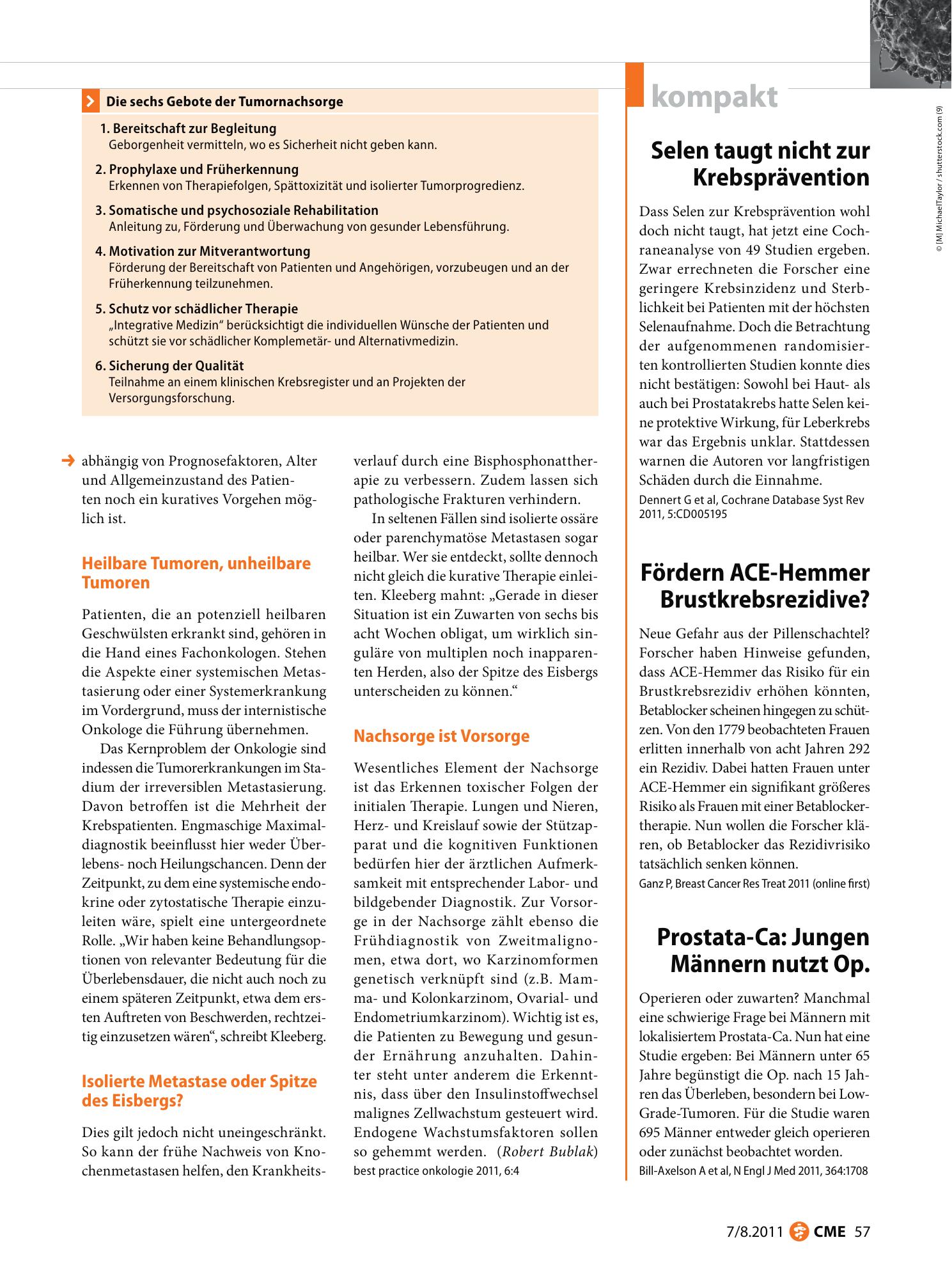 Vorschauseite 1: Selen taugt nicht zur Krebsprävention