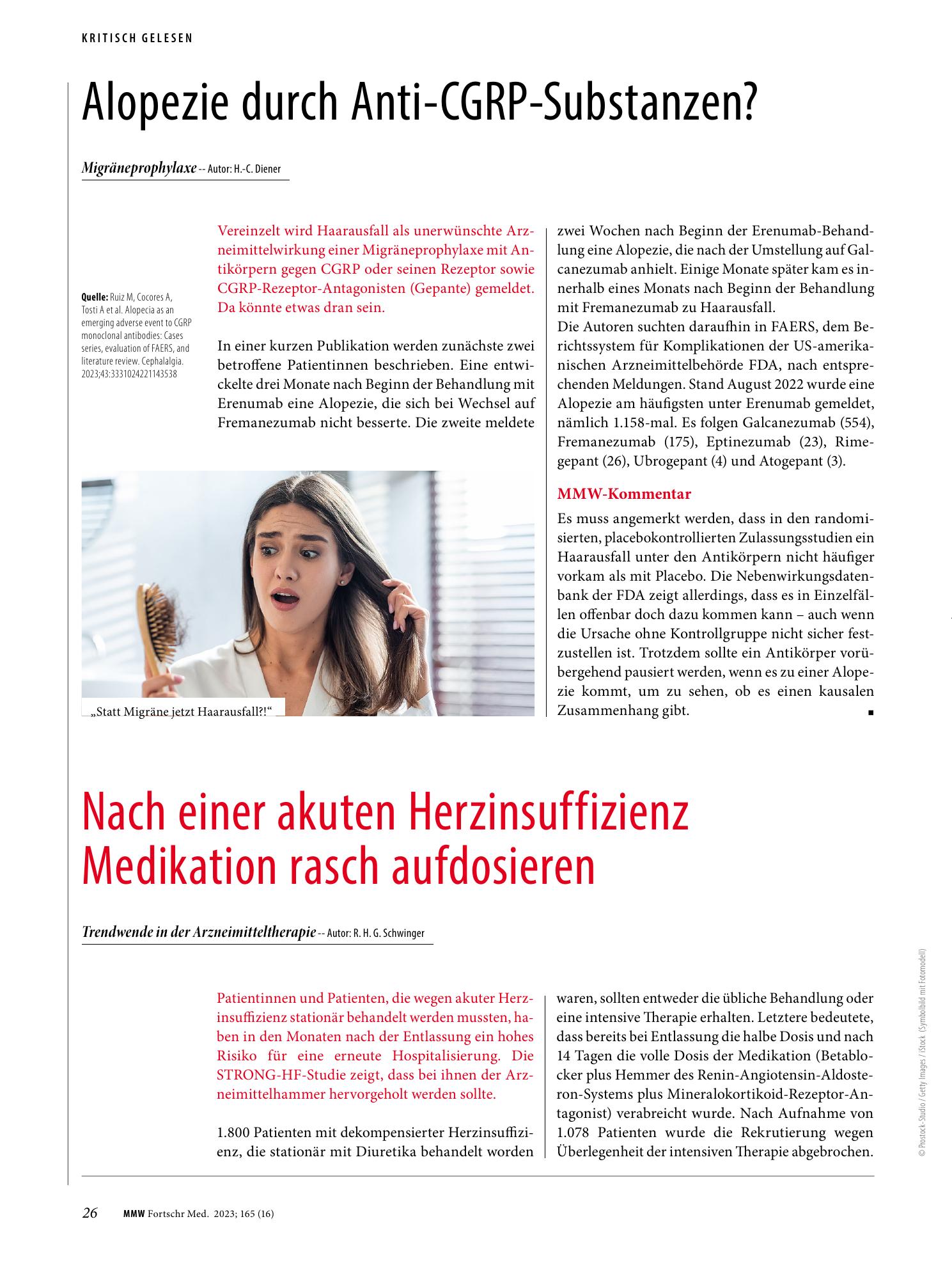 Vorschauseite 1: Alopezie durch Anti-CGRP-Substanzen?