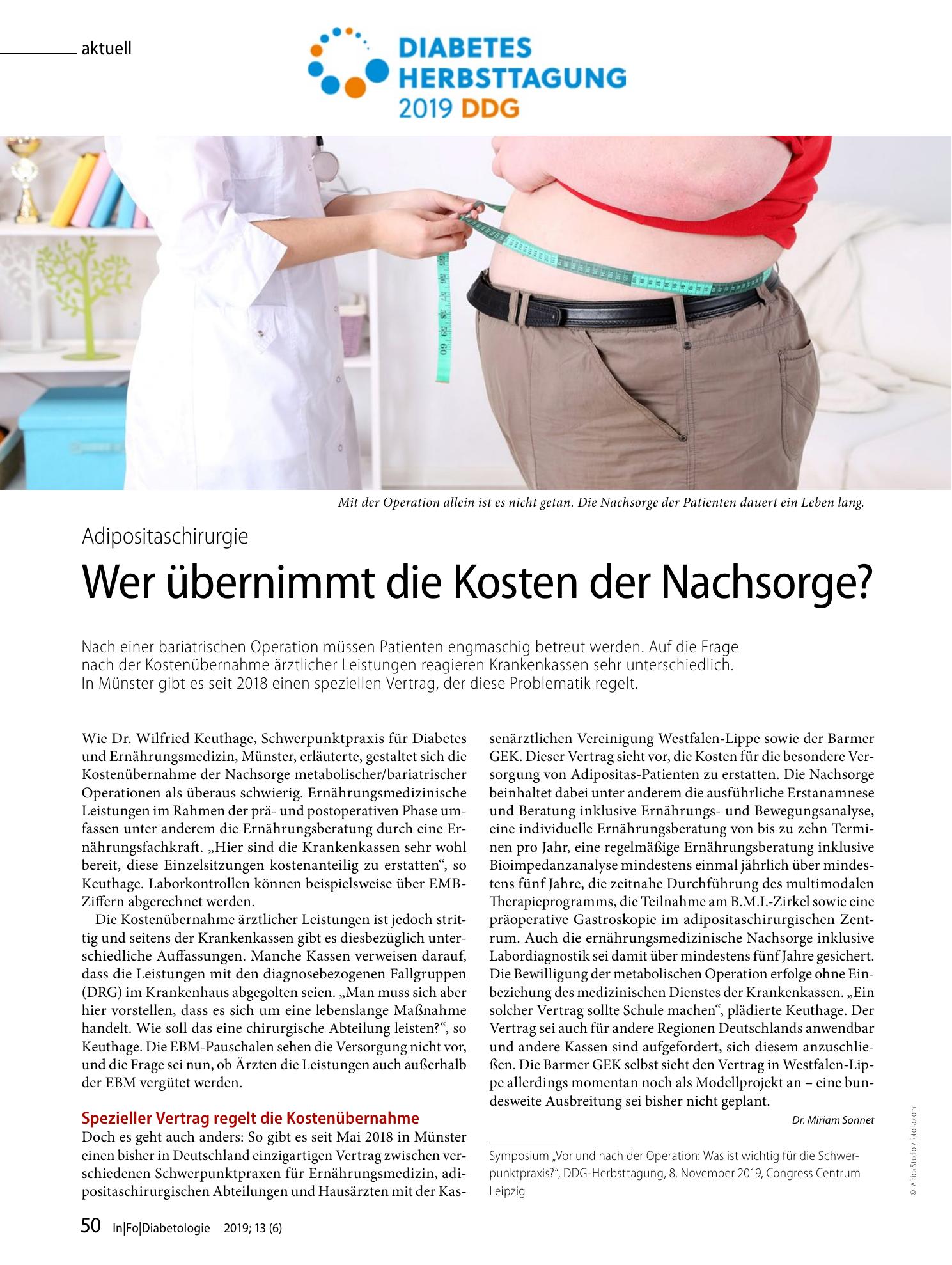 Vorschauseite 1: Wer übernimmt die Kosten der Nachsorge?