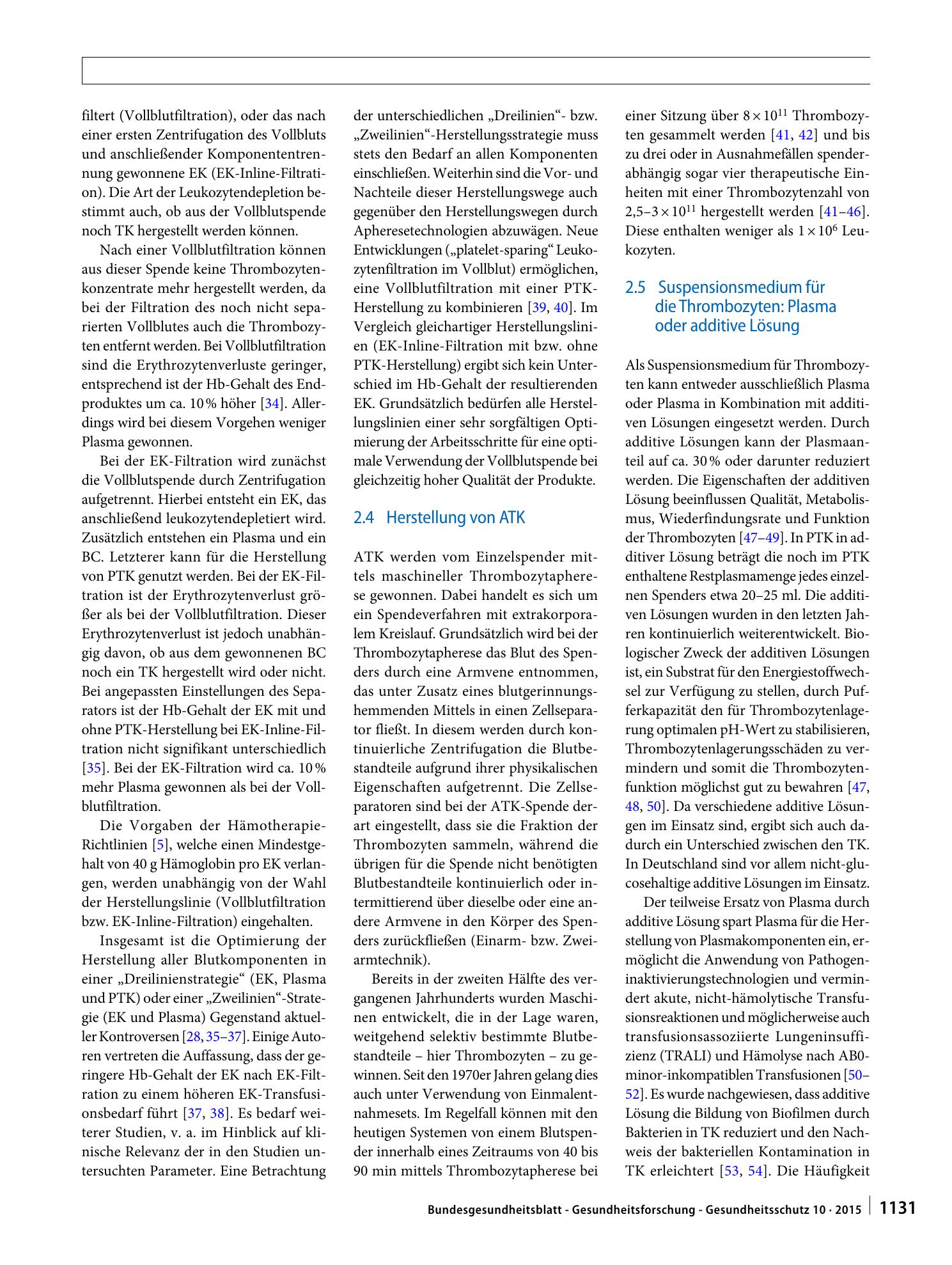 Vorschauseite 3: Wissenschaftliche Erläuterungen zur Stellungnahme „Bewertung von Apherese- und Pool-Thrombozytenkonzentraten“ des AK Blut vom 31.03.2015