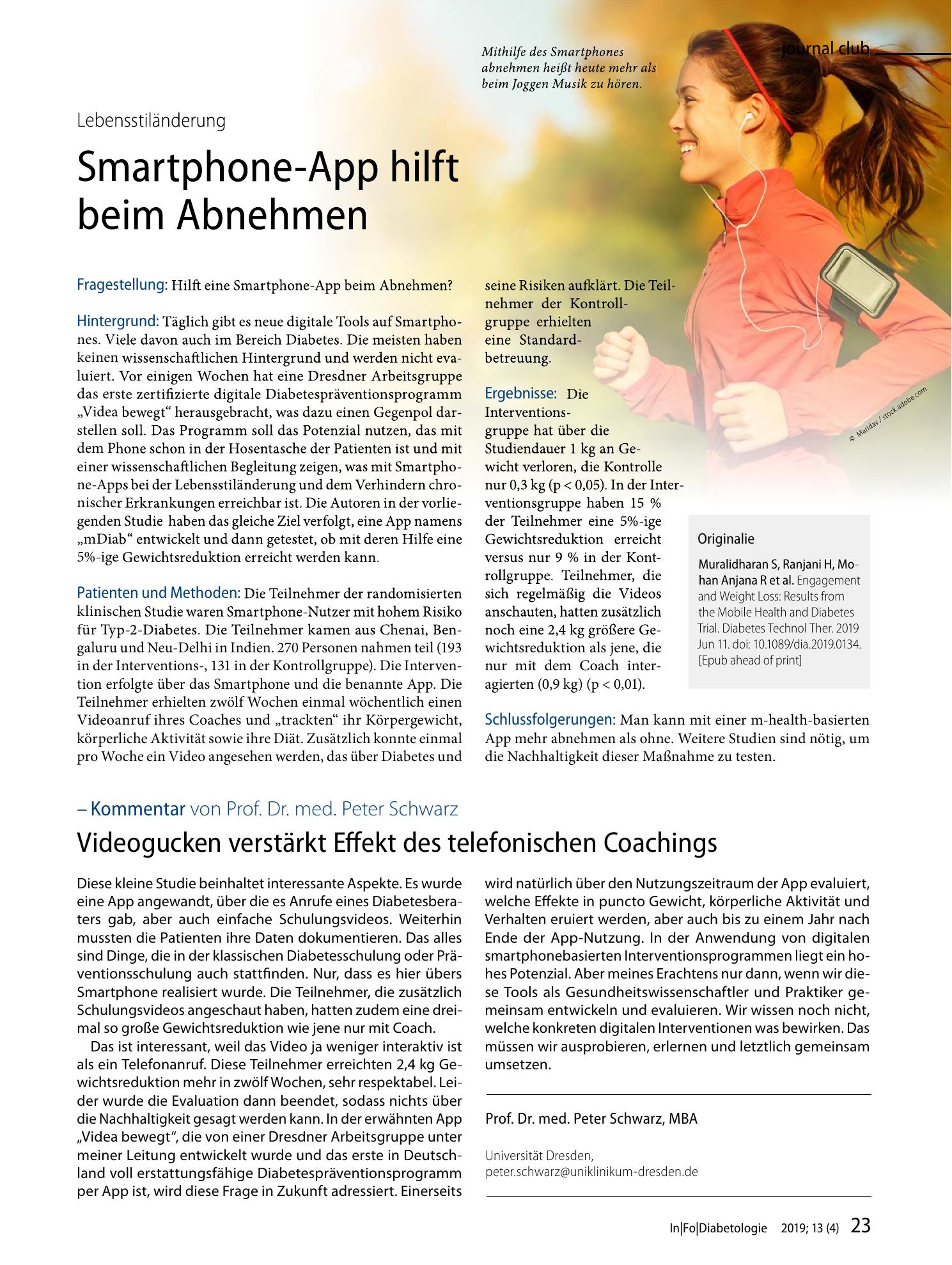Vorschauseite 1: Smartphone-App hilft beim Abnehmen