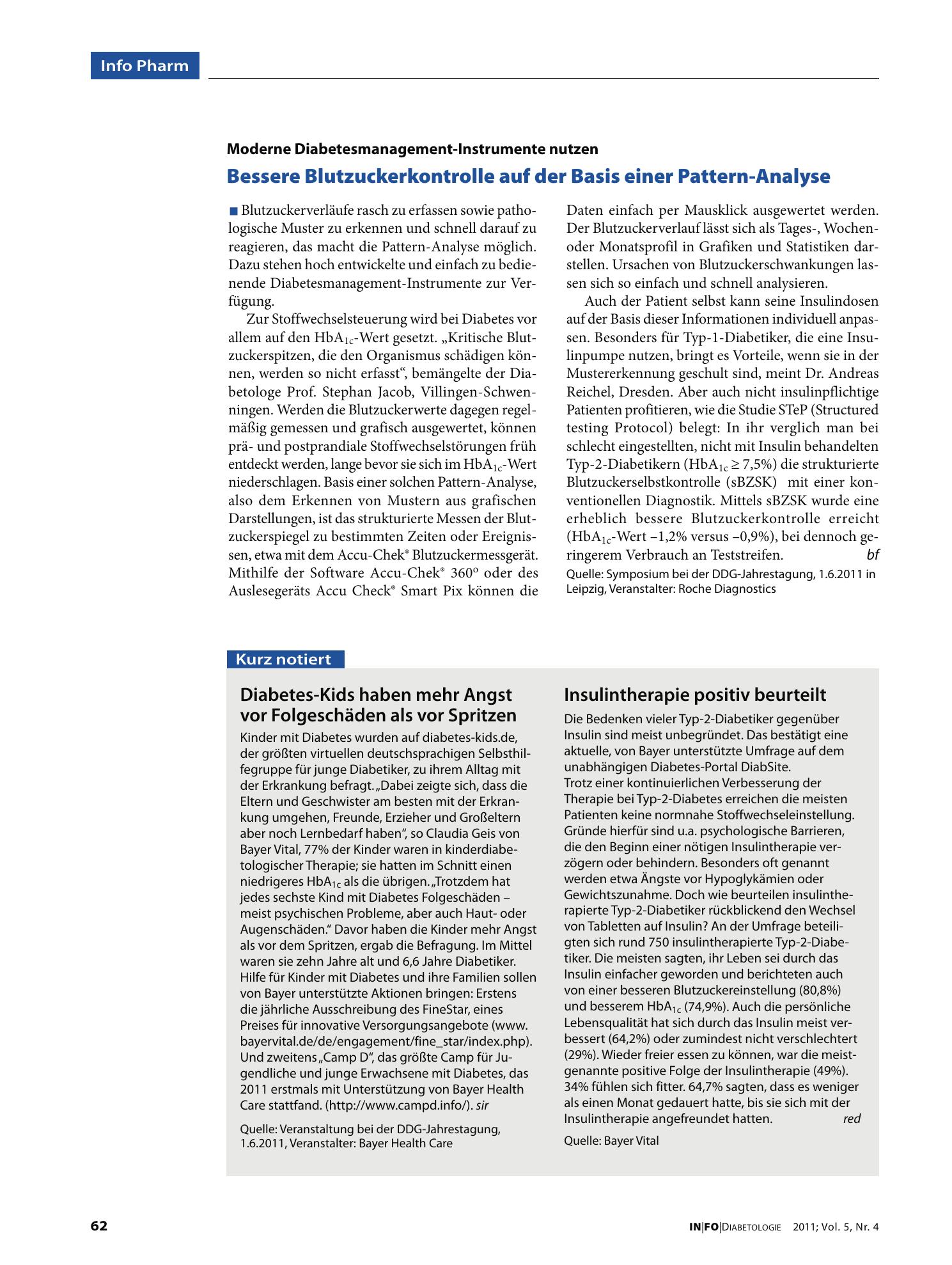 Vorschauseite 1: Insulintherapie positiv beurteilt