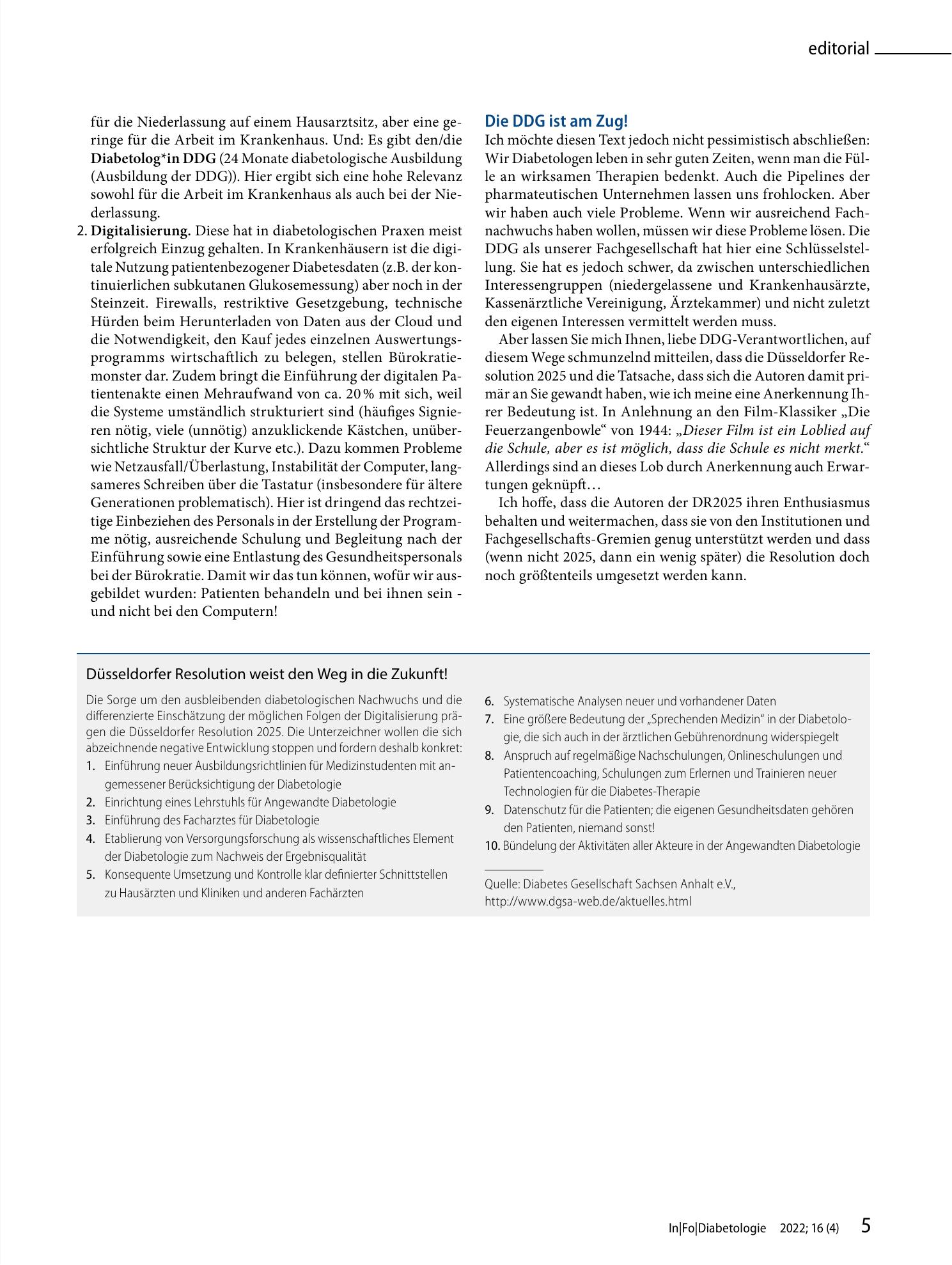 Vorschauseite 3: Diabetologie quo vadis?