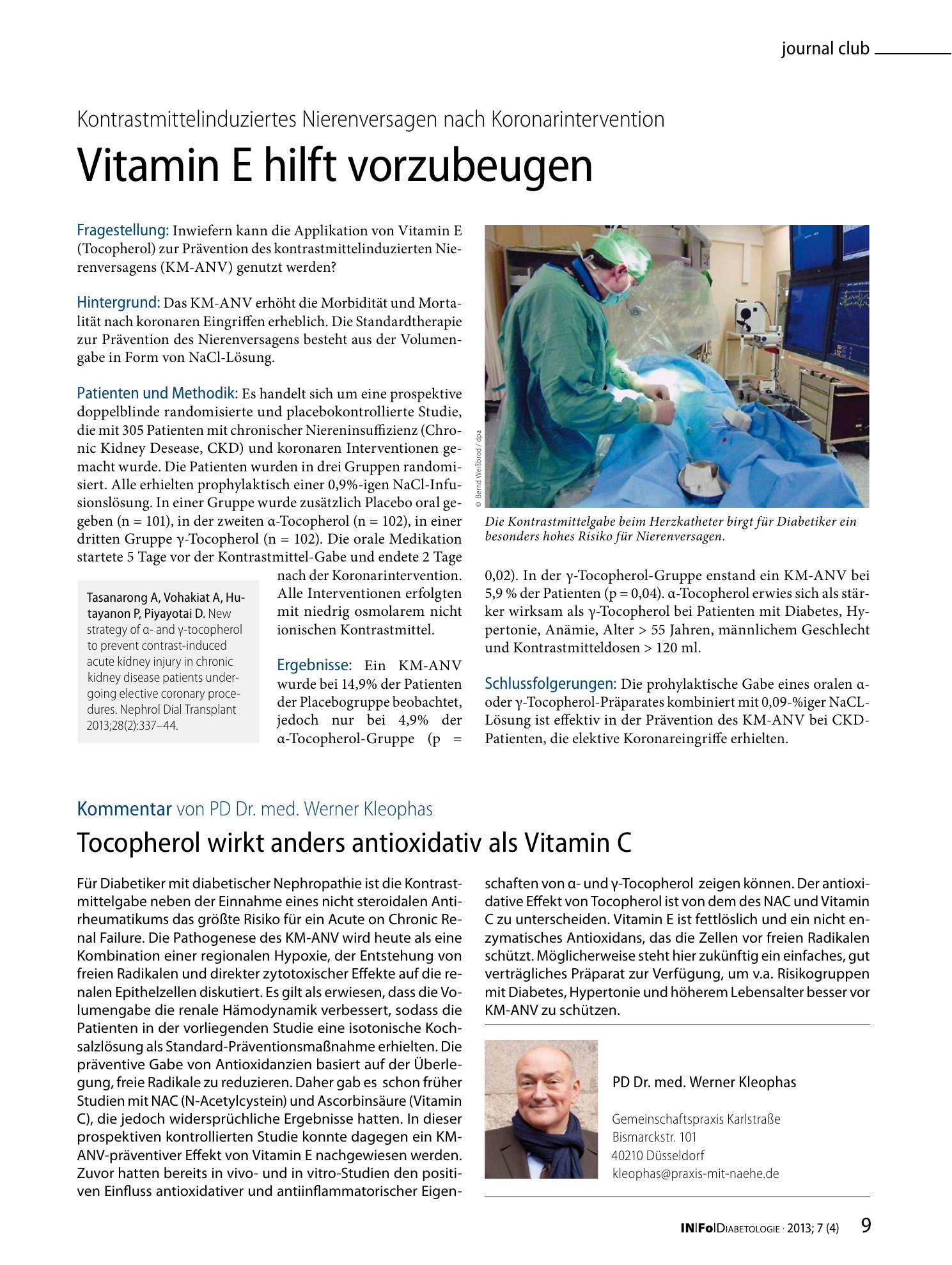 Vorschauseite 1: Vitamin E hilft vorzubeugen