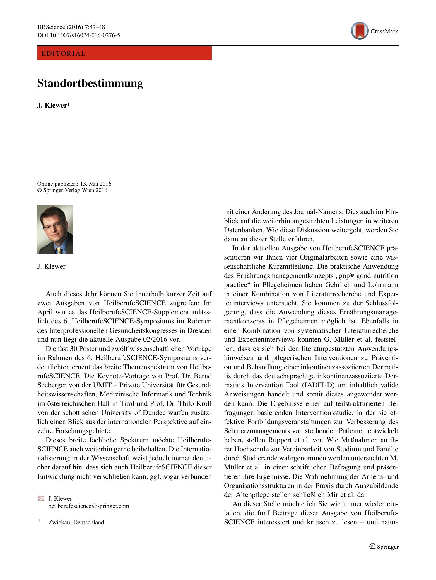 Vorschauseite 1: Standortbestimmung