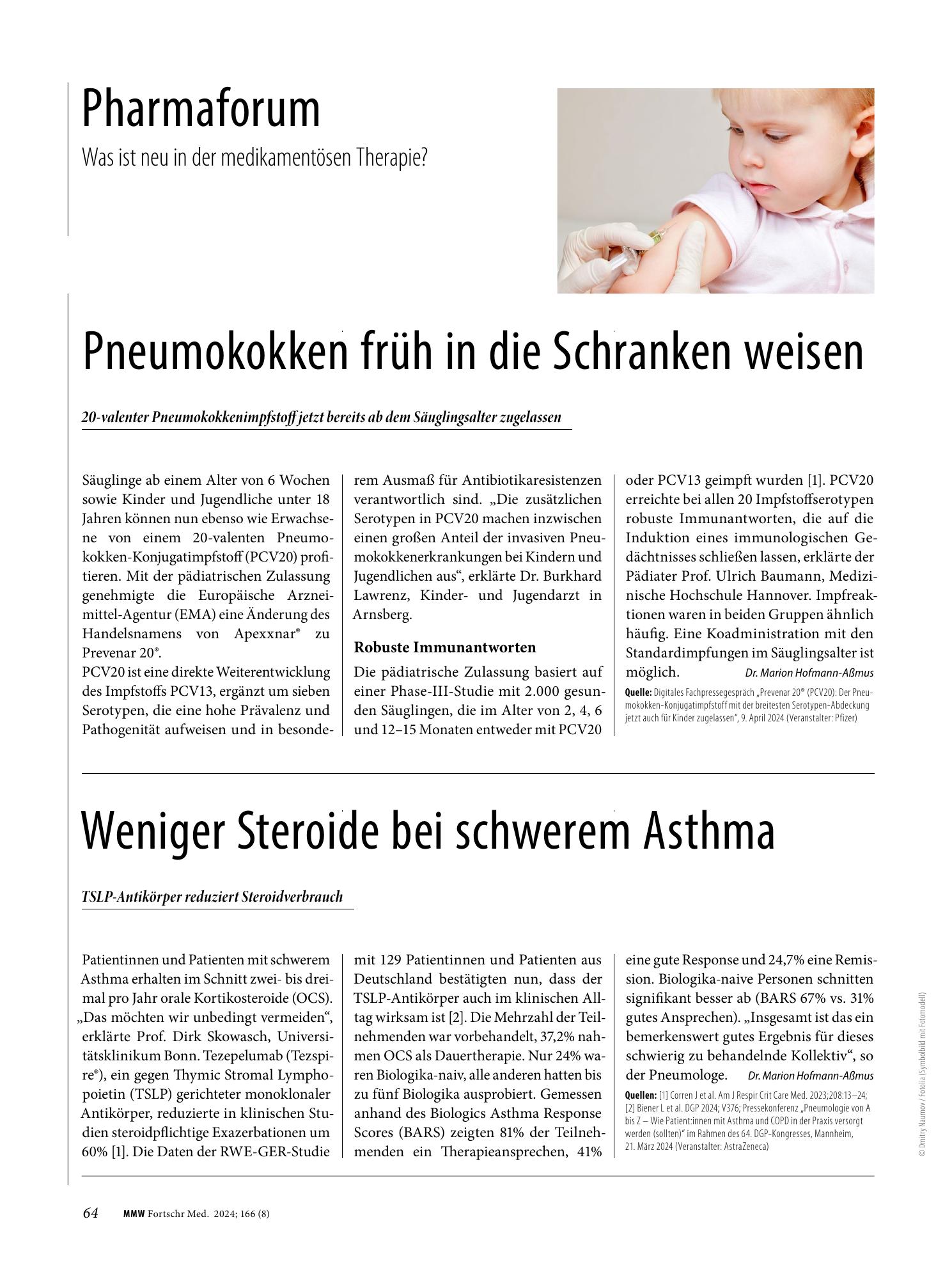 Vorschauseite 1: Pneumokokken früh in die Schranken weisen