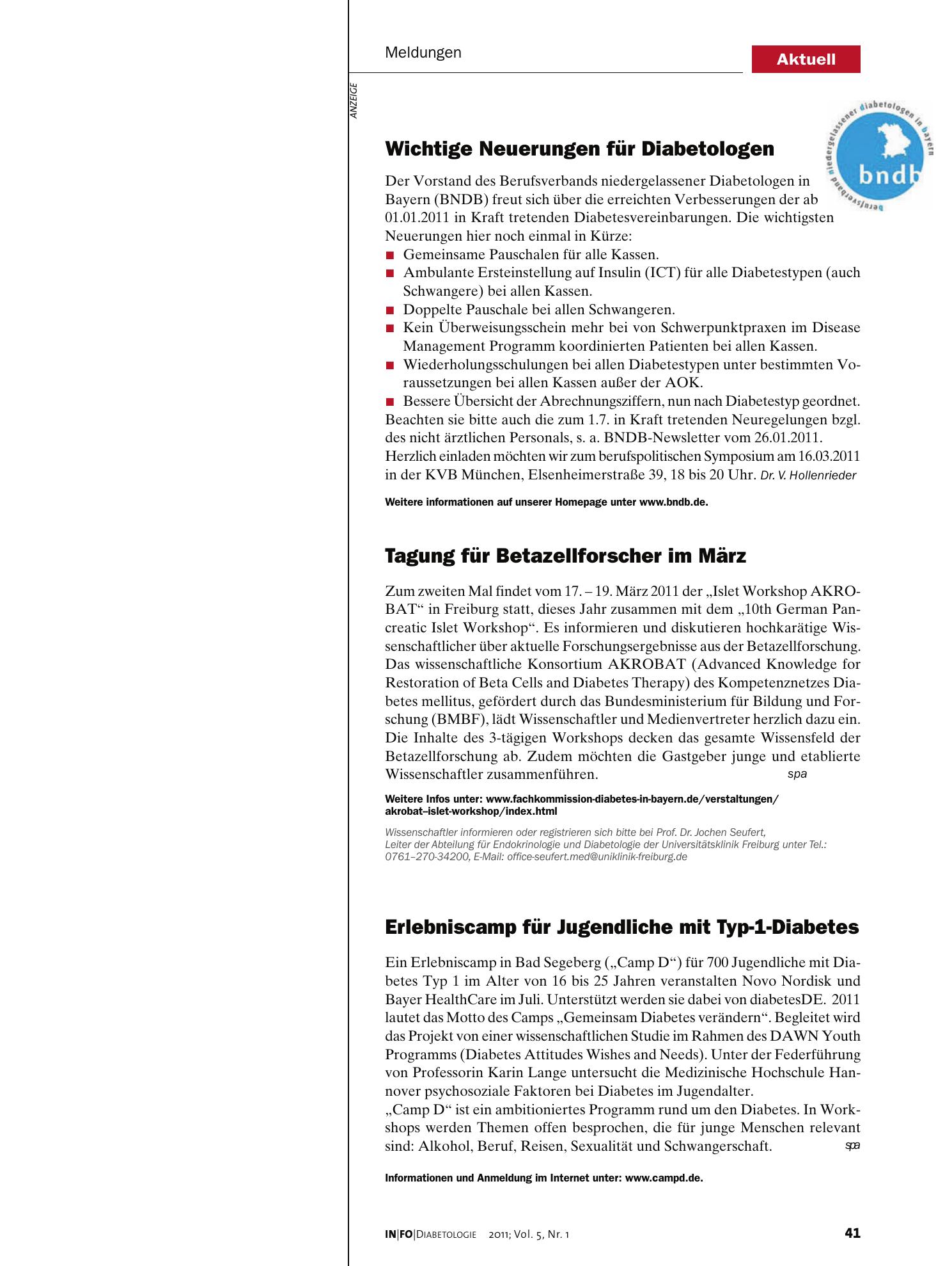 Vorschauseite 1: Erlebniscamp für Jugendliche mit Typ-1-Diabetes