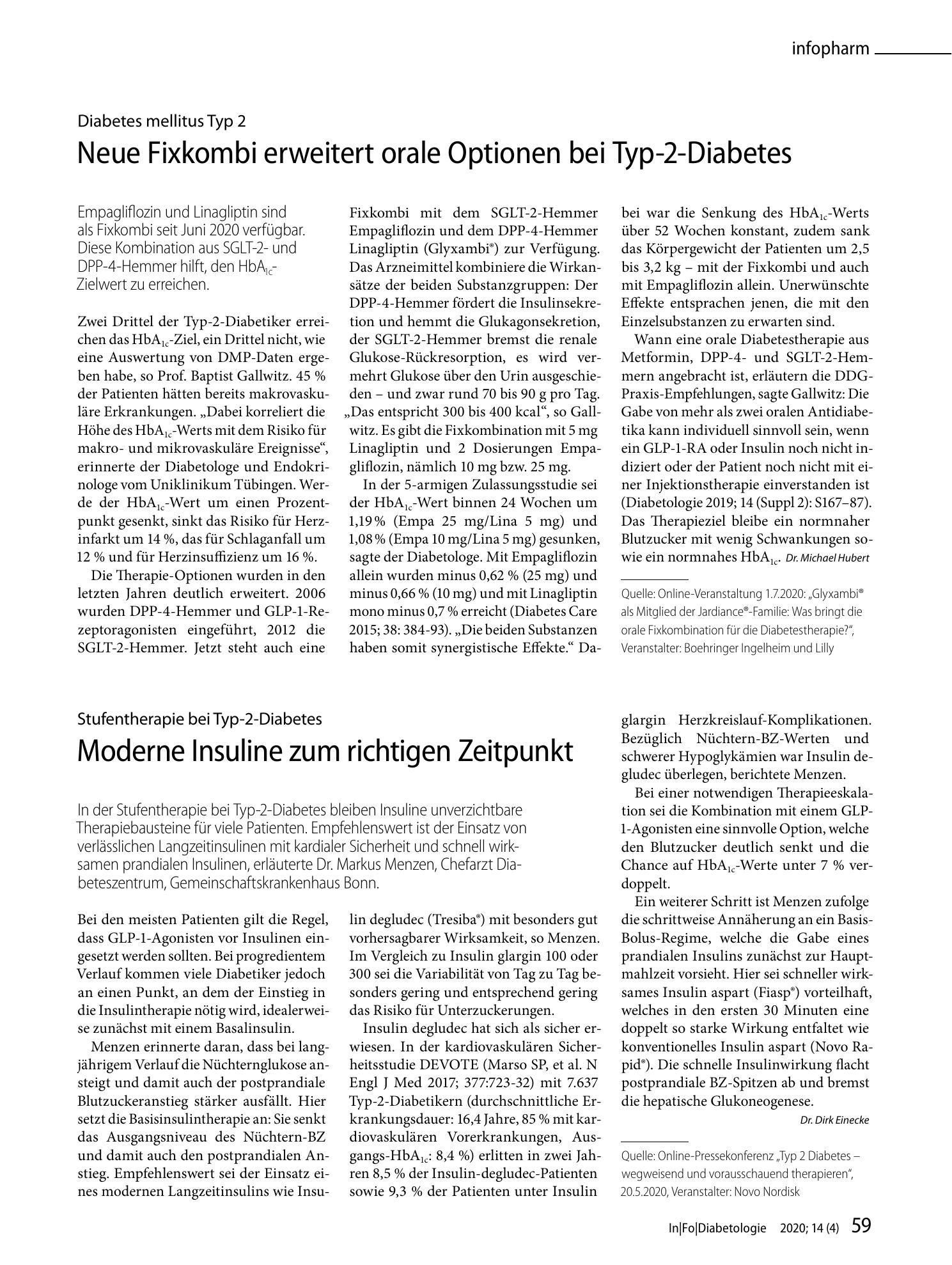 Vorschauseite 1: Moderne Insuline zum richtigen Zeitpunkt