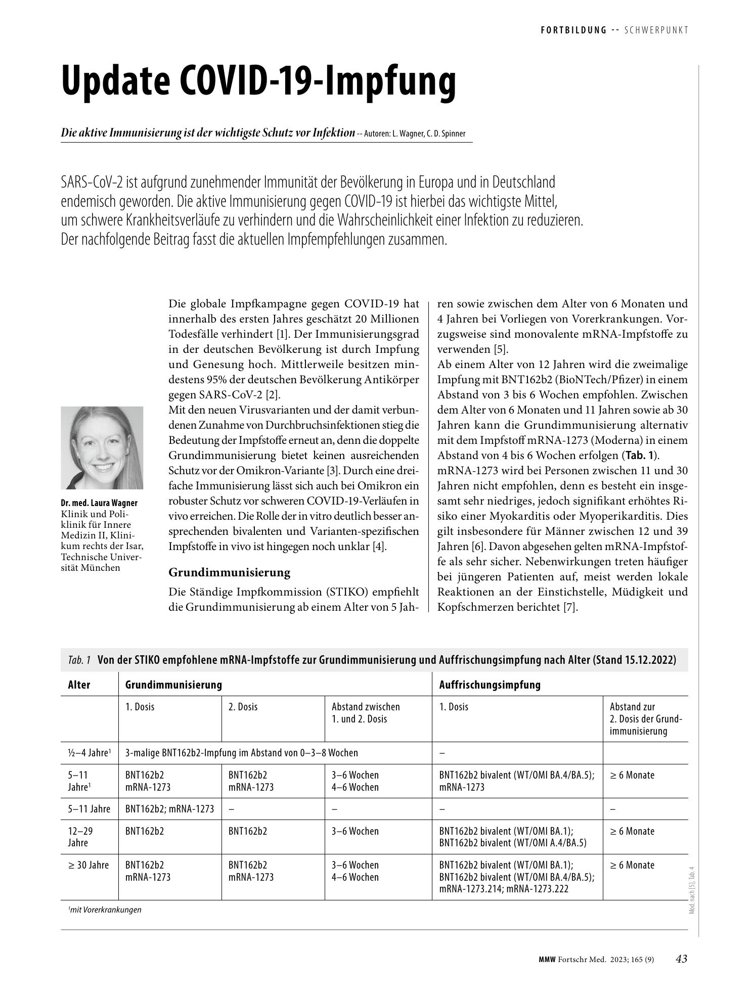 Vorschauseite 1: Update COVID-19-Impfung