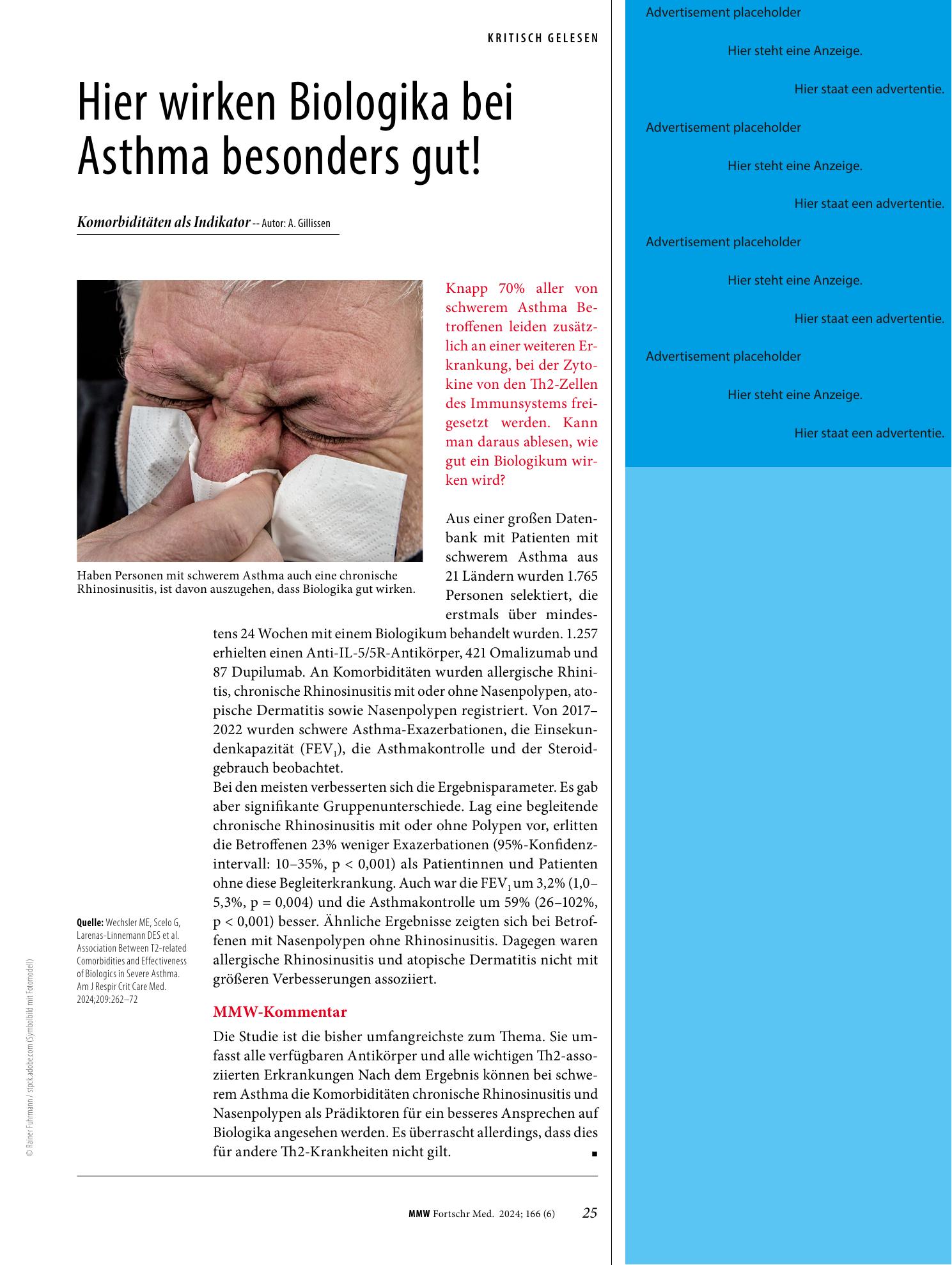 Vorschauseite 1: Hier wirken Biologika bei Asthma besonders gut!