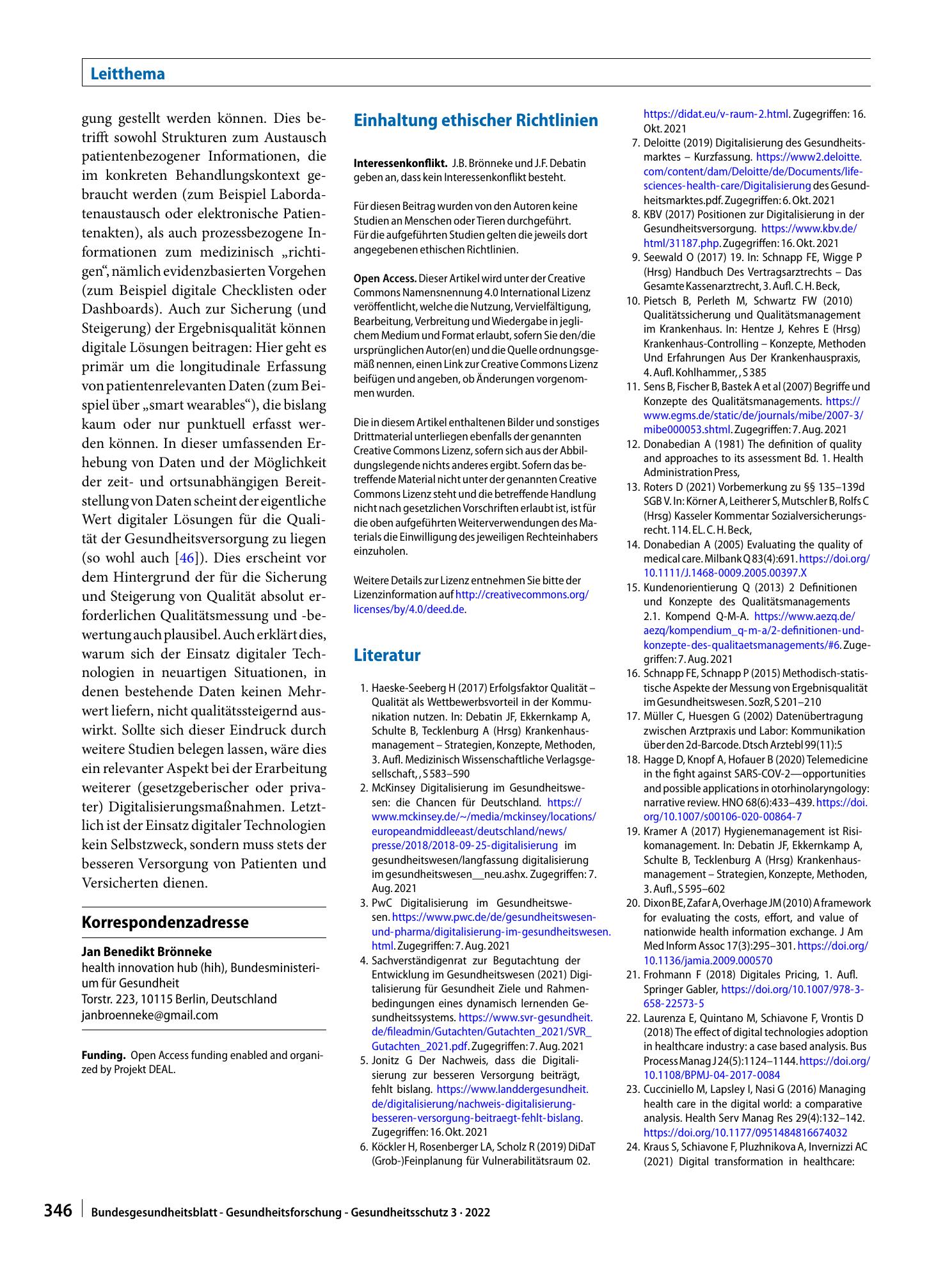 Vorschauseite 5: Digitalisierung im Gesundheitswesen und ihre Effekte auf die Qualität der Gesundheitsversorgung