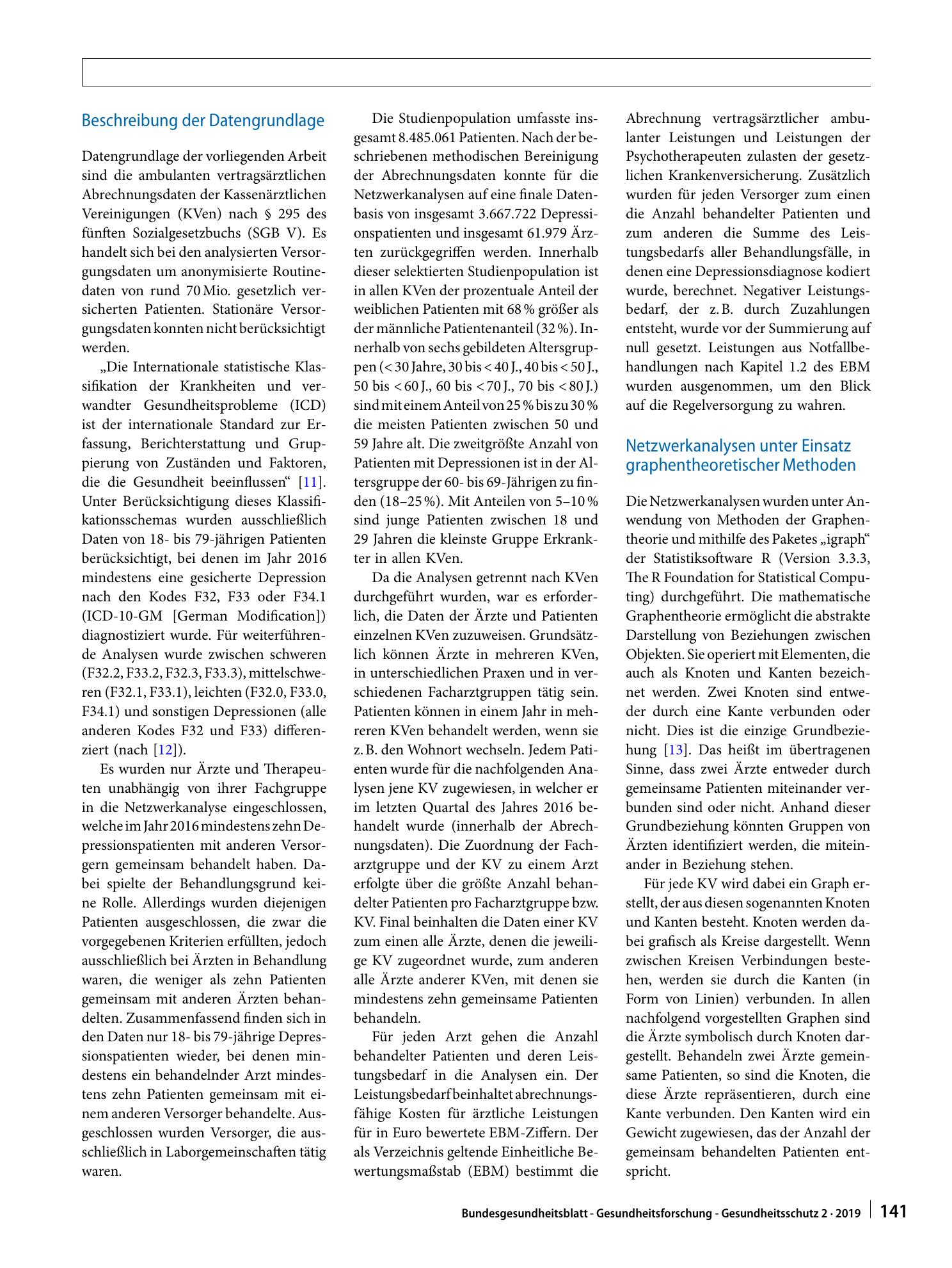 Vorschauseite 2: Analyse von Versorgernetzwerken und räumlichen Versorgungsunterschieden bei Patienten mit Depressionen in Deutschland