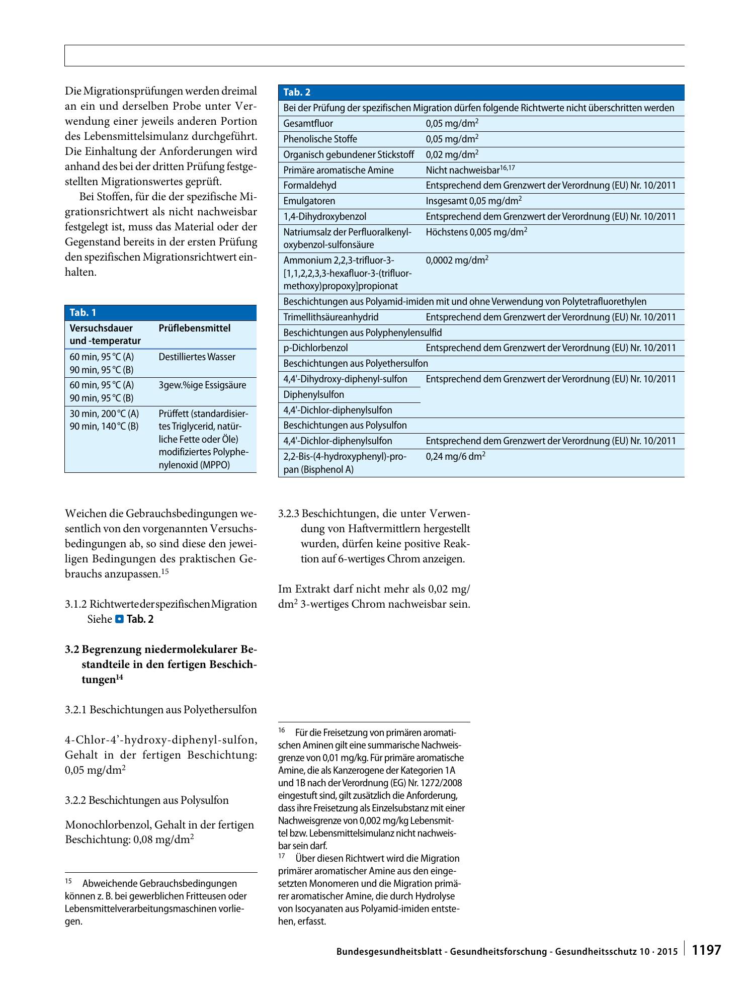 Vorschauseite 3: Gesundheitliche Beurteilung von Materialien und Gegenständen für den Lebensmittelkontakt im Rahmen des Lebensmittel- und Futtermittelgesetzbuches