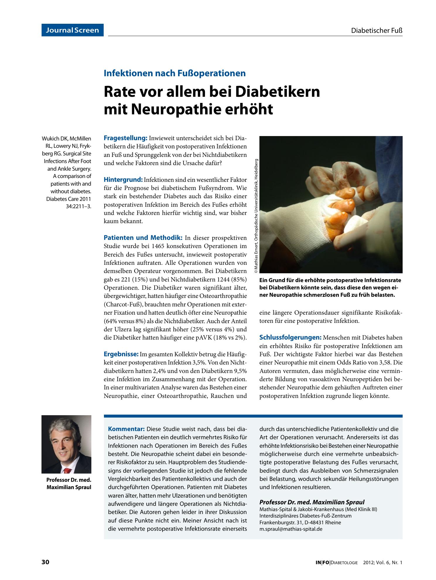 Vorschauseite 1: Rate vor allem bei Diabetikern mit Neuropathie erhöht
