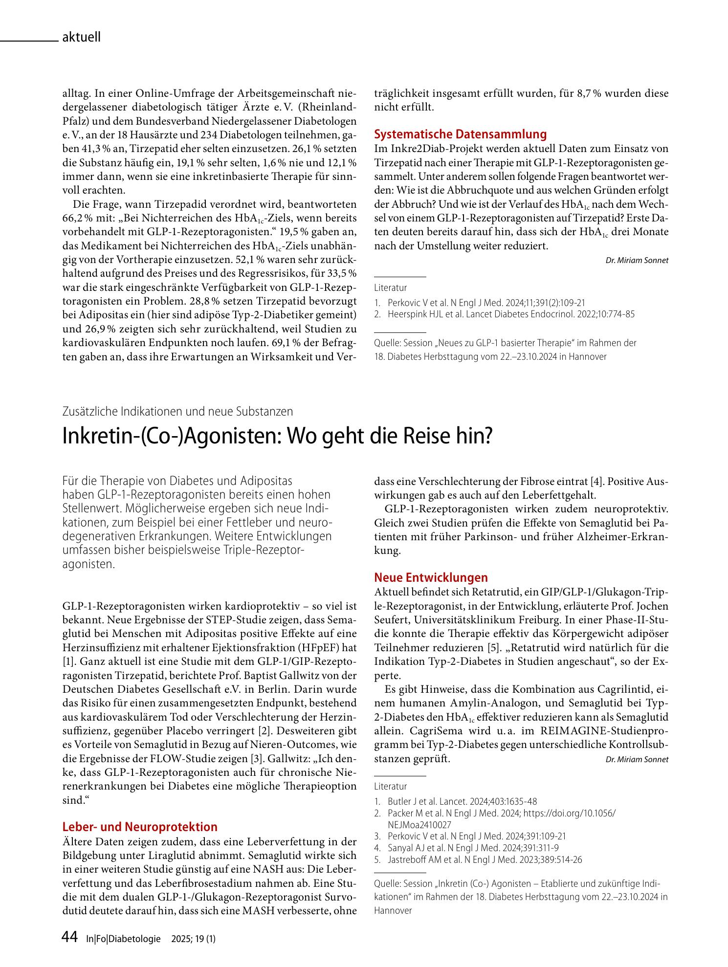 Vorschauseite 1: Inkretin-(Co-)Agonisten: Wo geht die Reise hin?