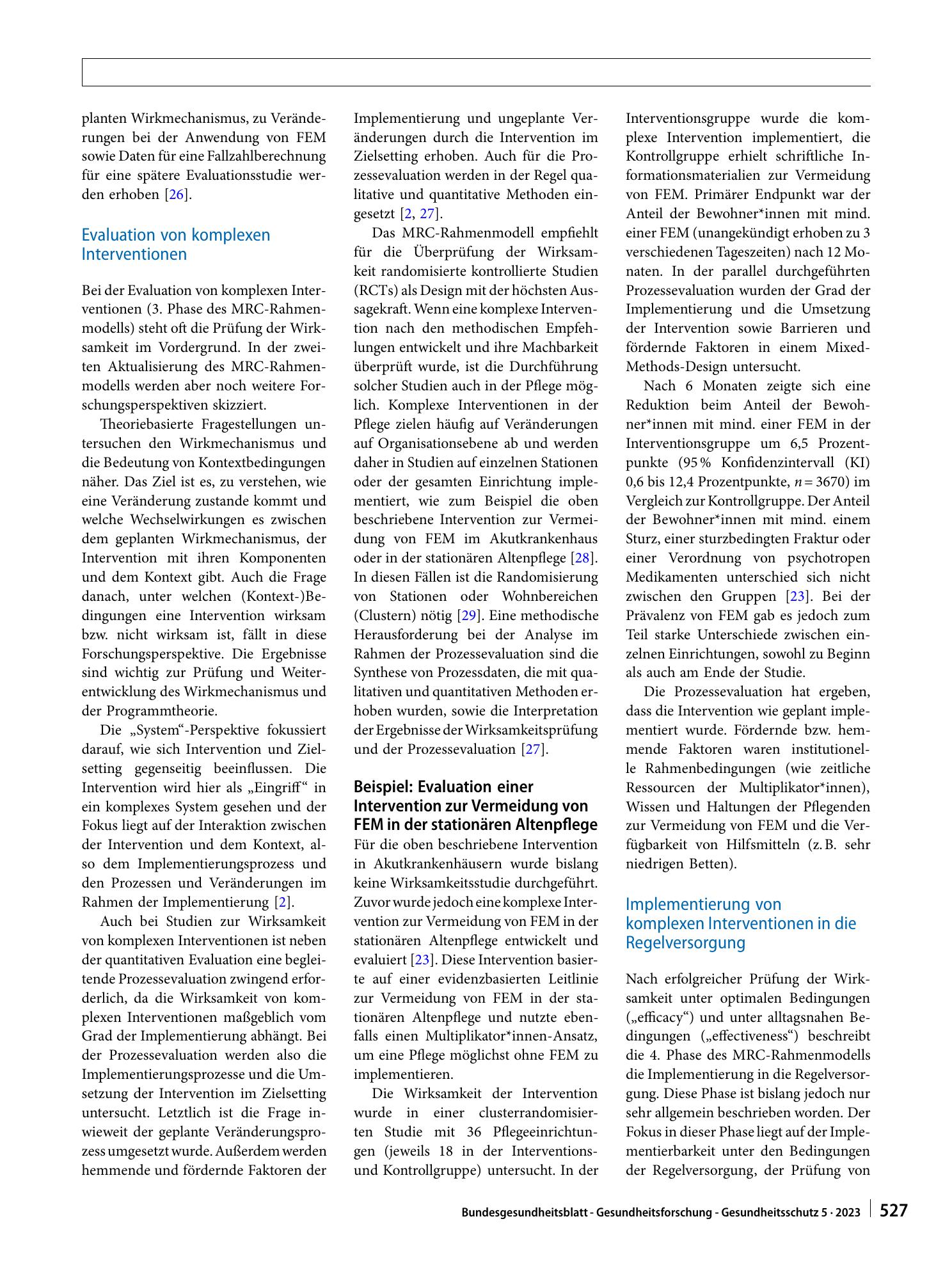 Vorschauseite 5: Entwicklung und Evaluation komplexer Interventionen in der Pflege