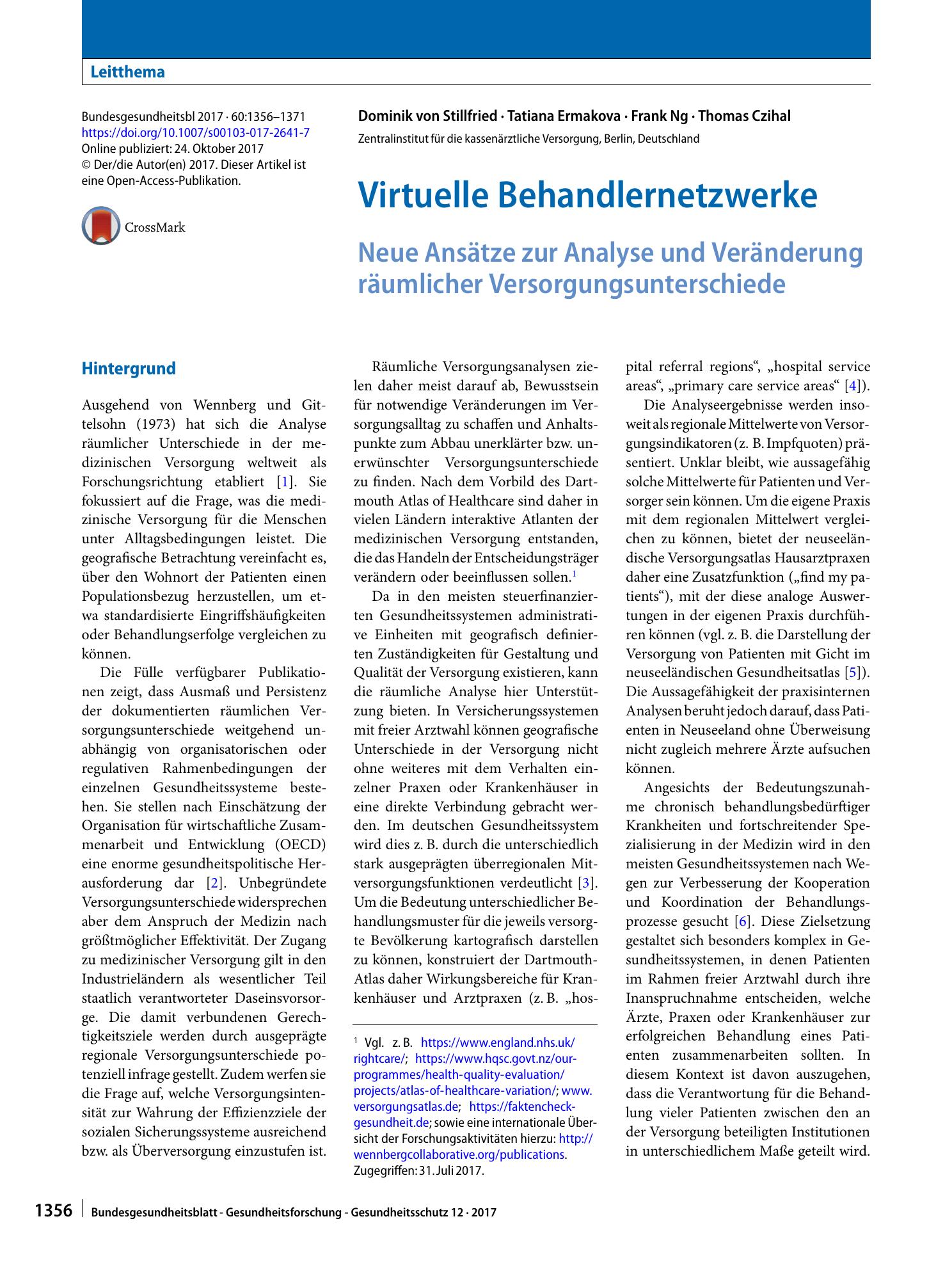 Vorschauseite 1: Virtuelle Behandlernetzwerke