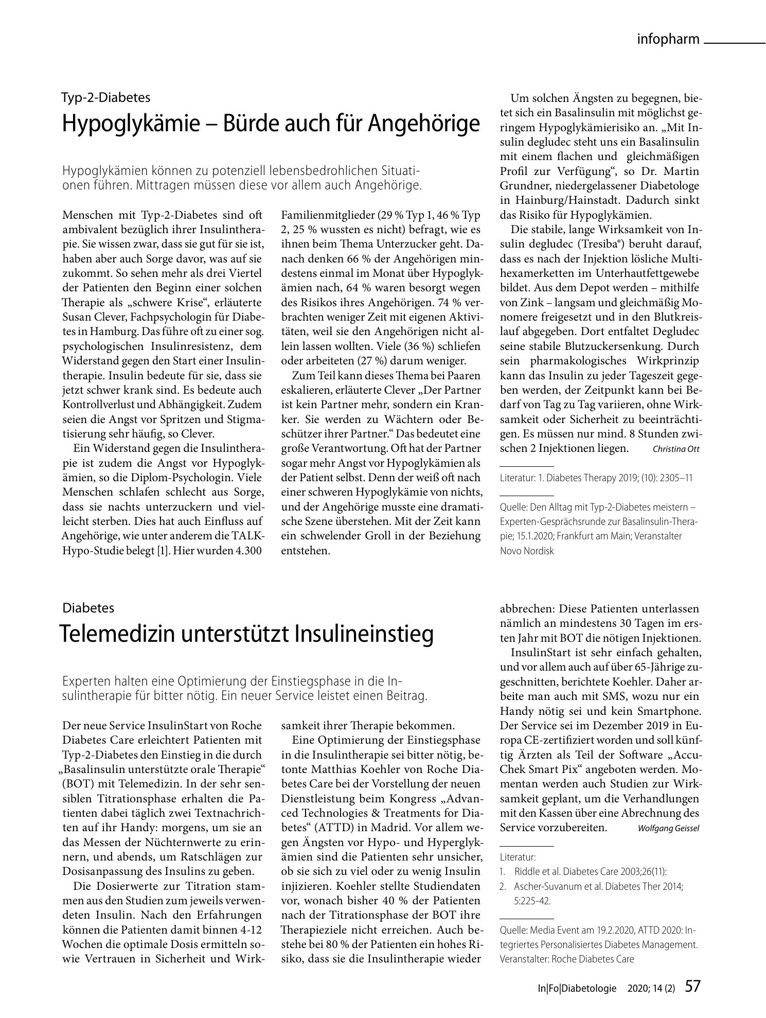 Vorschauseite 1: Telemedizin unterstützt Insulineinstieg