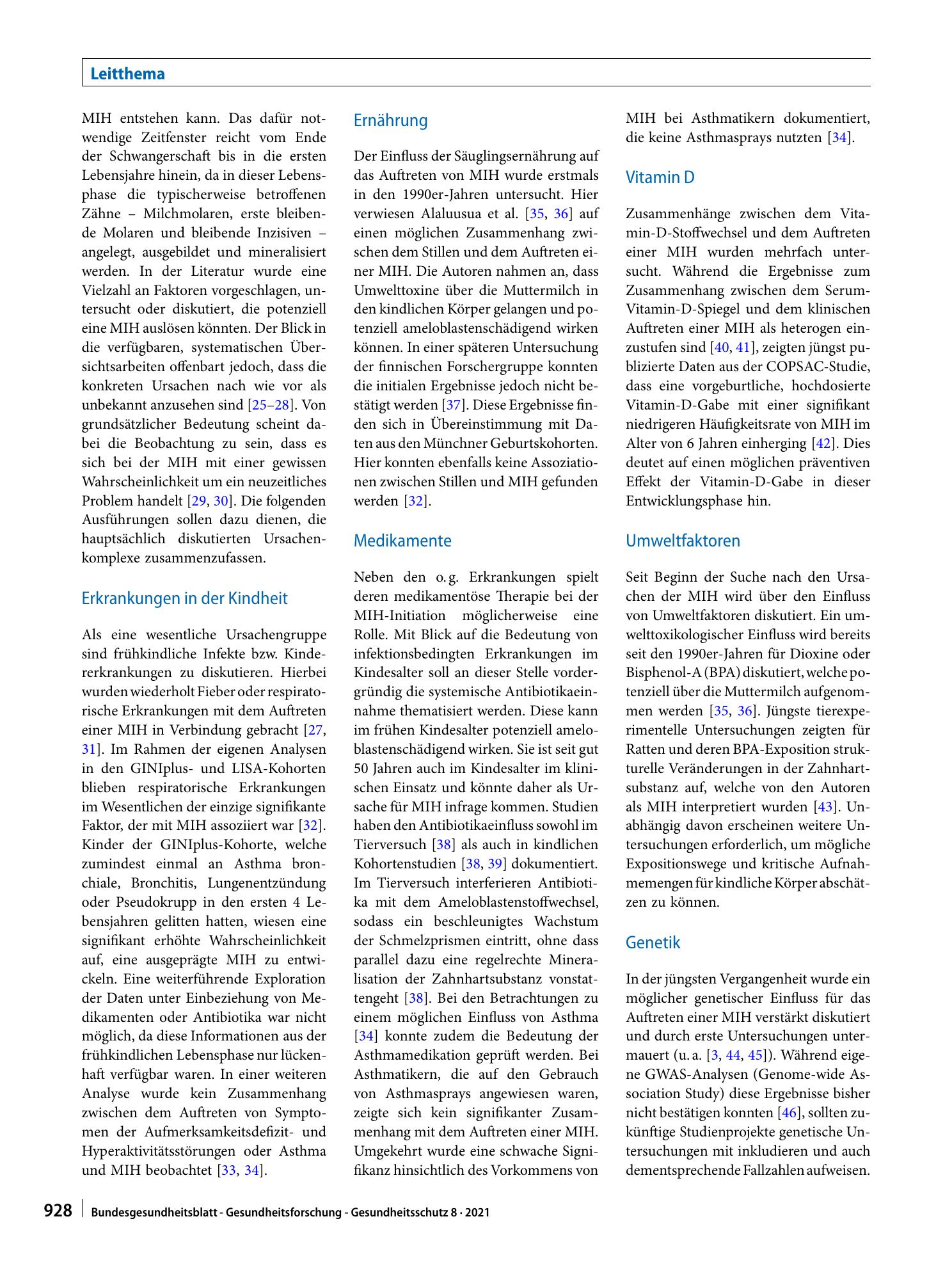 Vorschauseite 5: Molaren-Inzisiven-Hypomineralisation (MIH). Häufigkeit und mögliche Ursachen unter besonderer Berücksichtigung der Ergebnisse aus den Münchner Geburtskohorten GINIplus und LISA