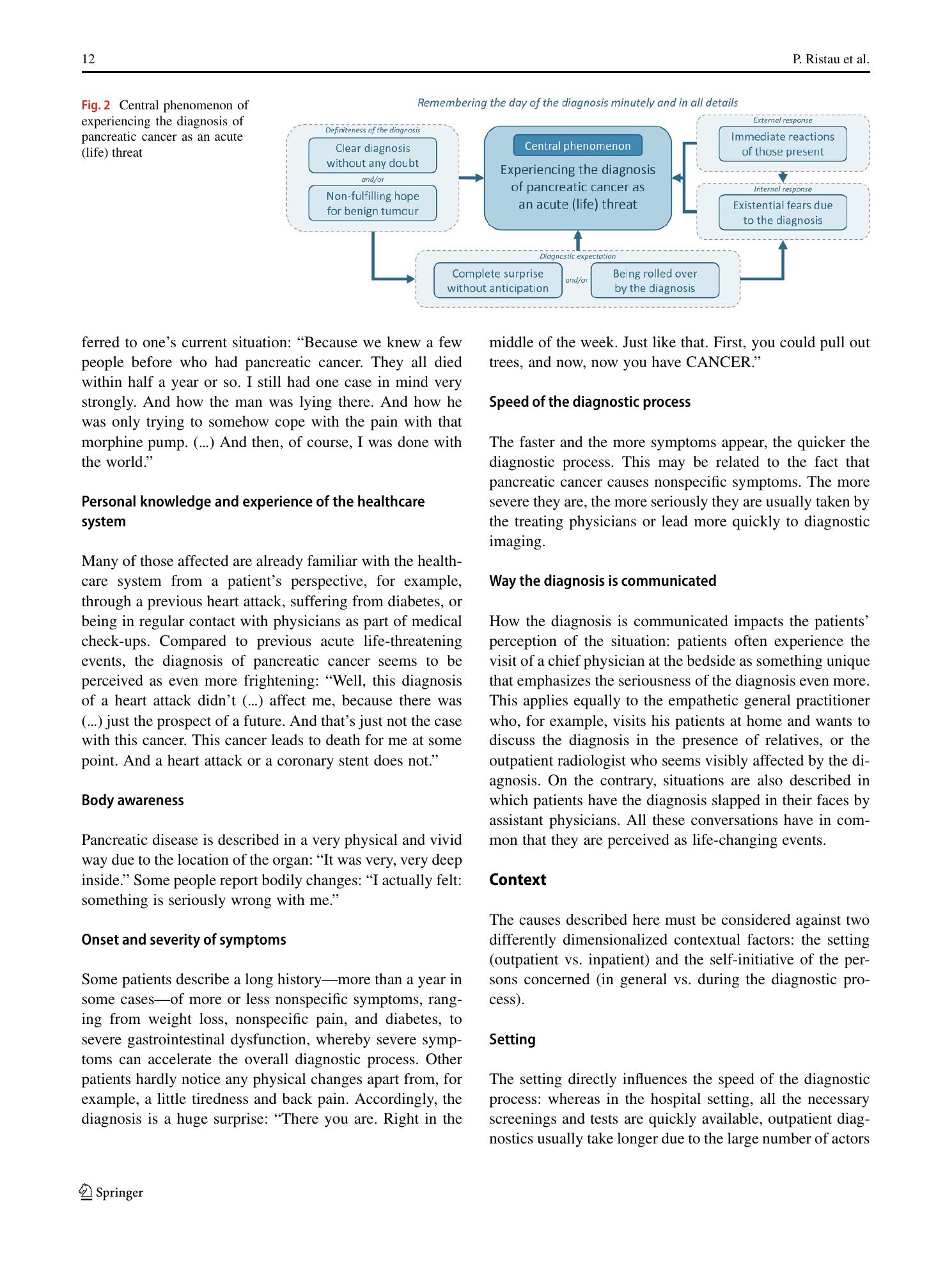 Vorschauseite 5: Experiencing the diagnosis of pancreatic cancer as an acute threat: a grounded theory study on the diagnostic process of people with pancreatic adenocarcinoma