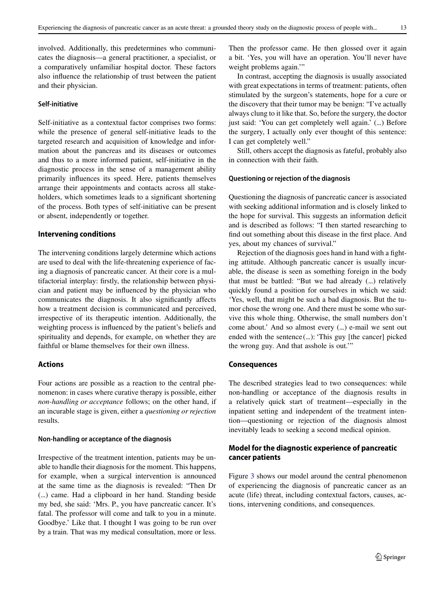Vorschauseite 6: Experiencing the diagnosis of pancreatic cancer as an acute threat: a grounded theory study on the diagnostic process of people with pancreatic adenocarcinoma