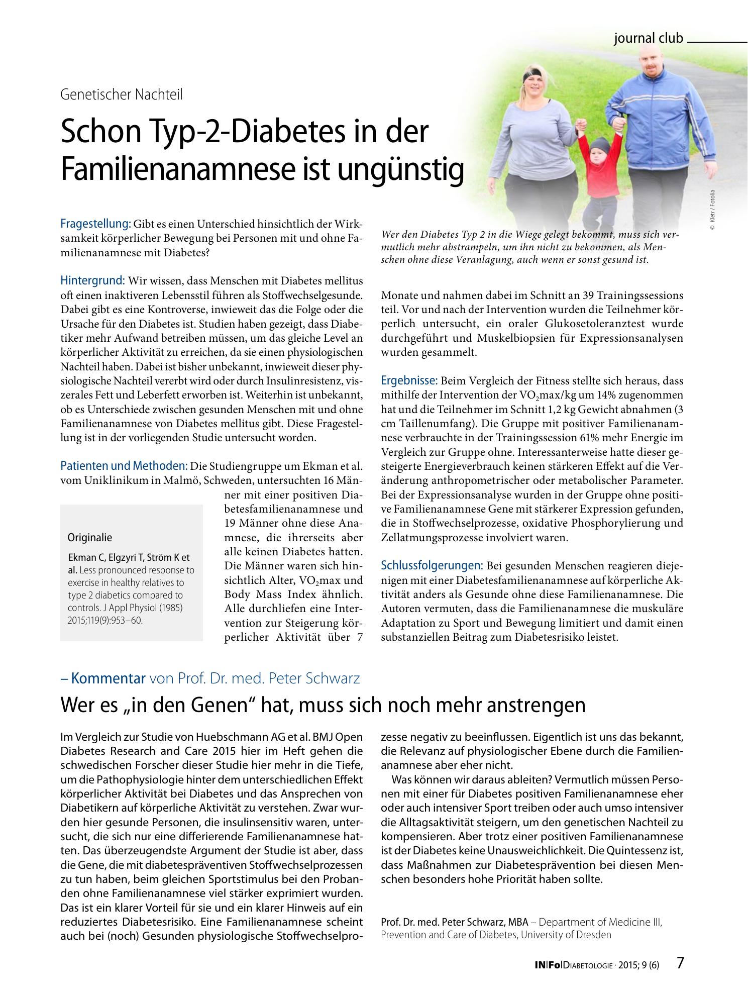 Vorschauseite 1: Schon Typ-2-Diabetes in der Familienanamnese ist ungünstig