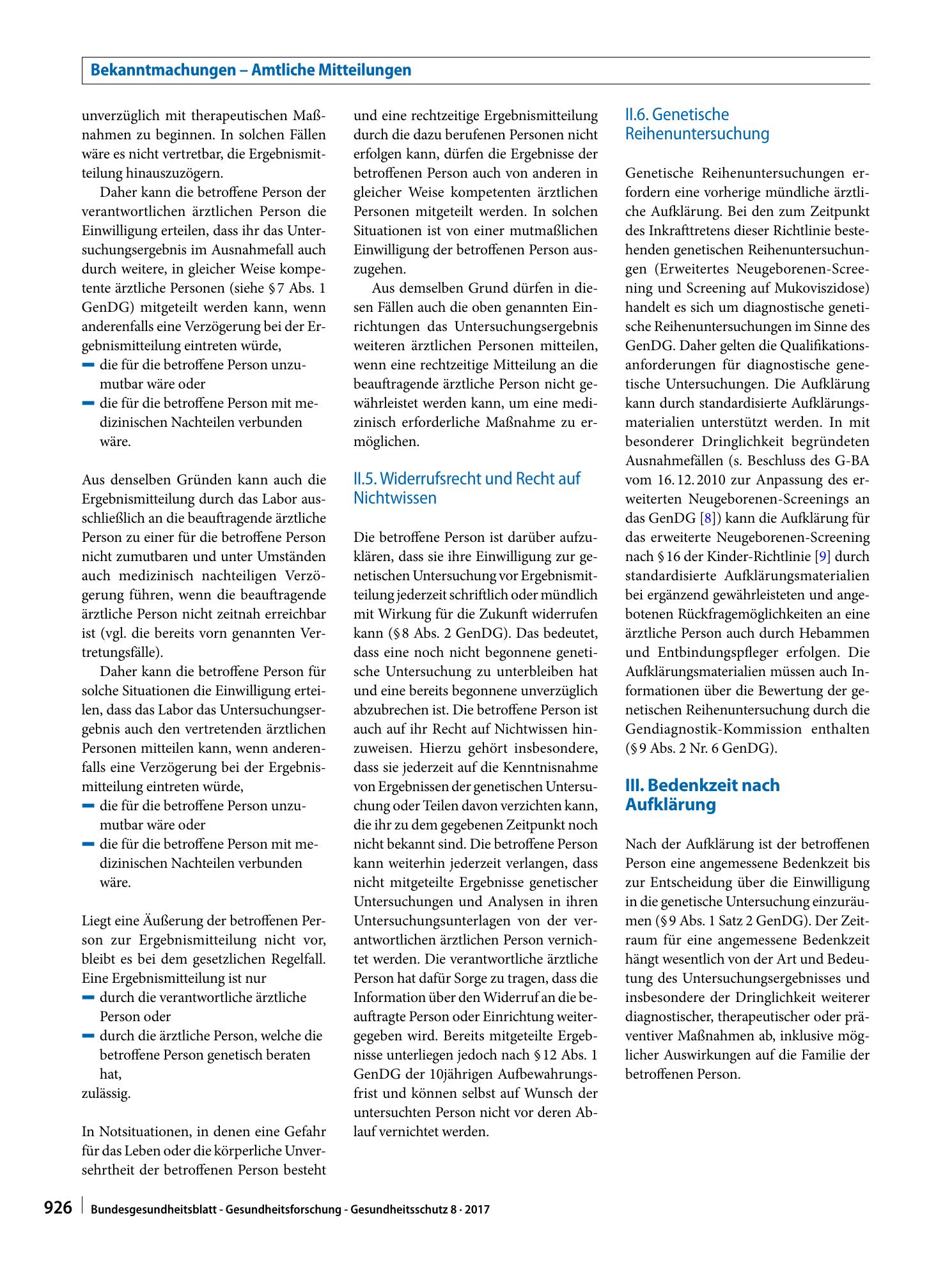 Vorschauseite 4: Richtlinie der Gendiagnostik-Kommission (GEKO) für die Anforderungen an die Inhalte der Aufklärung bei genetischen Untersuchungen zu medizinischen Zwecken gemäß § 23 Abs. 2 Nr. 3…