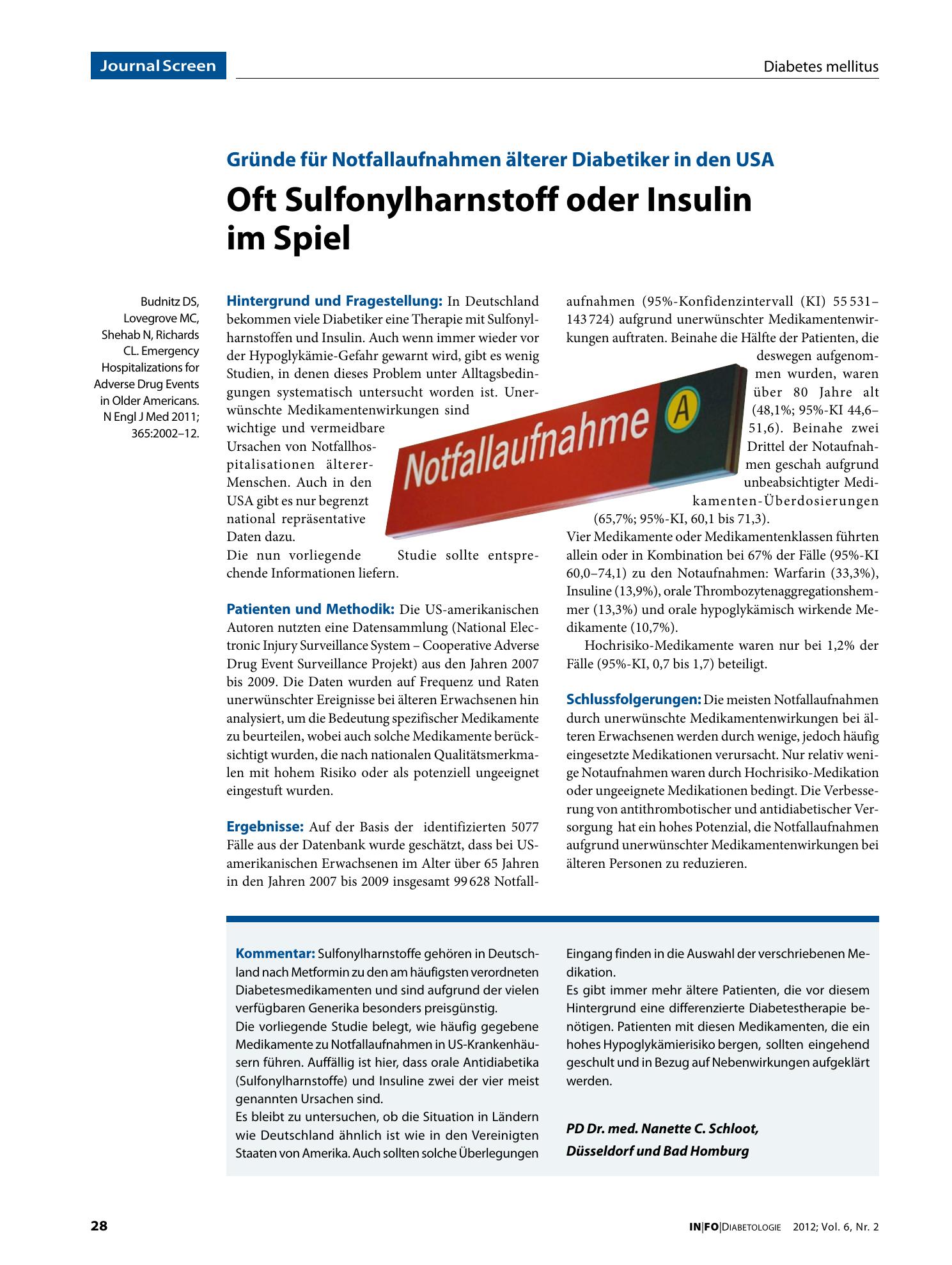 Vorschauseite 1: Oft Sulfonylharnstoff oder Insulin im Spiel