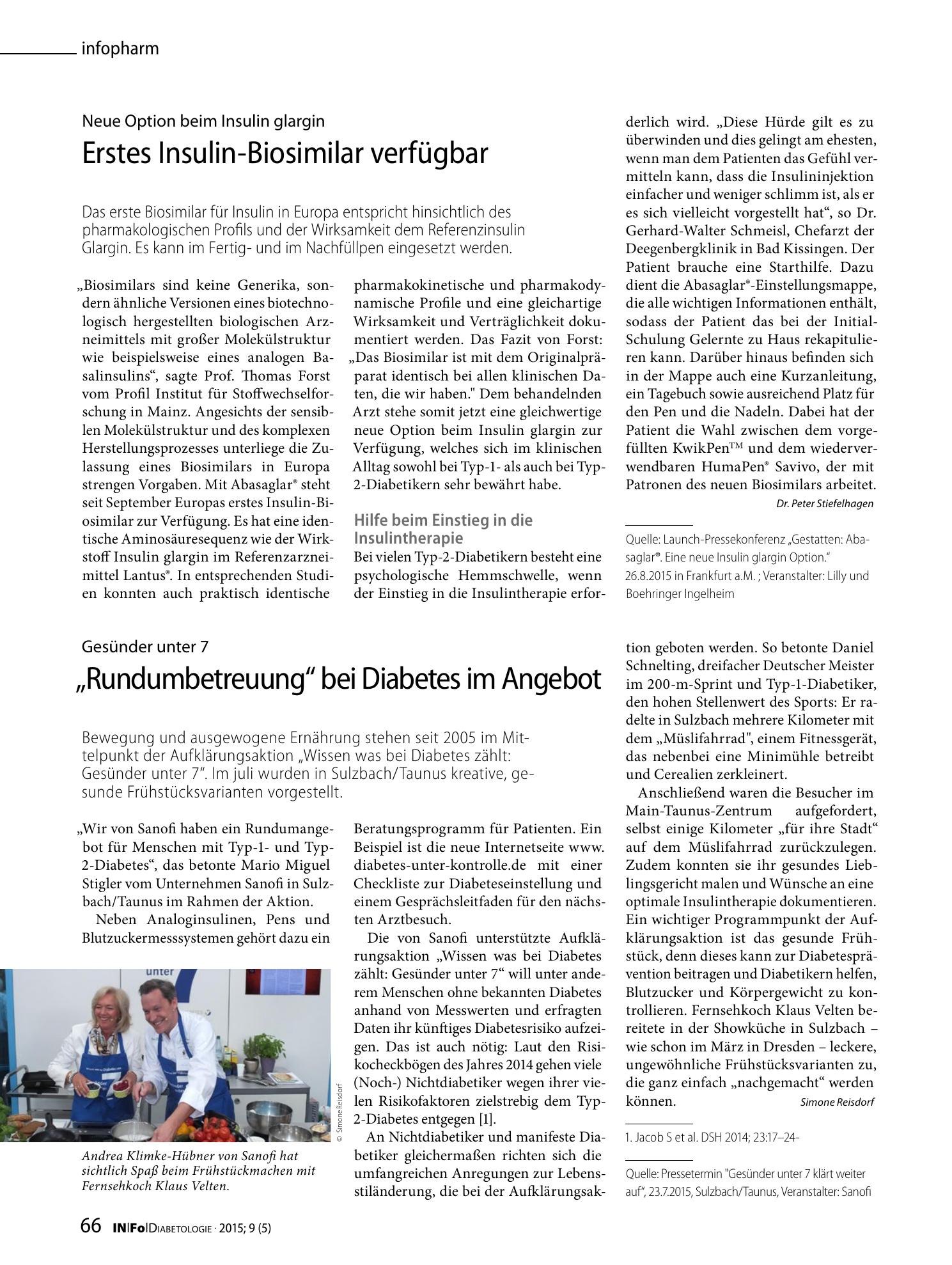 Vorschauseite 1: Erstes Insulin-Biosimilar verfügbar