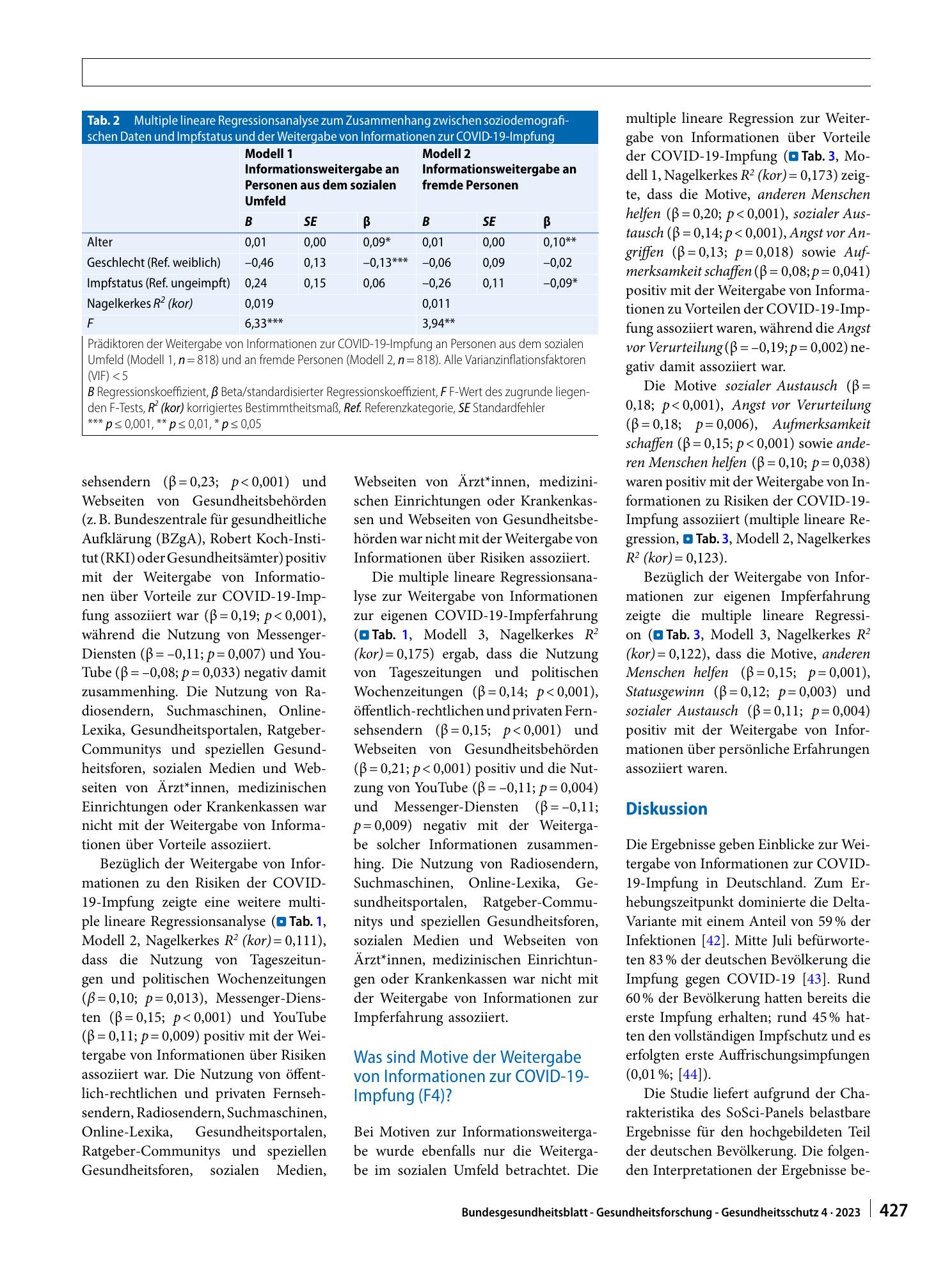 Vorschauseite 5: Informationsweitergabe zur COVID-19-Impfung: Quantitative Online-Befragung zu Akteuren, Inhalten, Quellen und Motiven