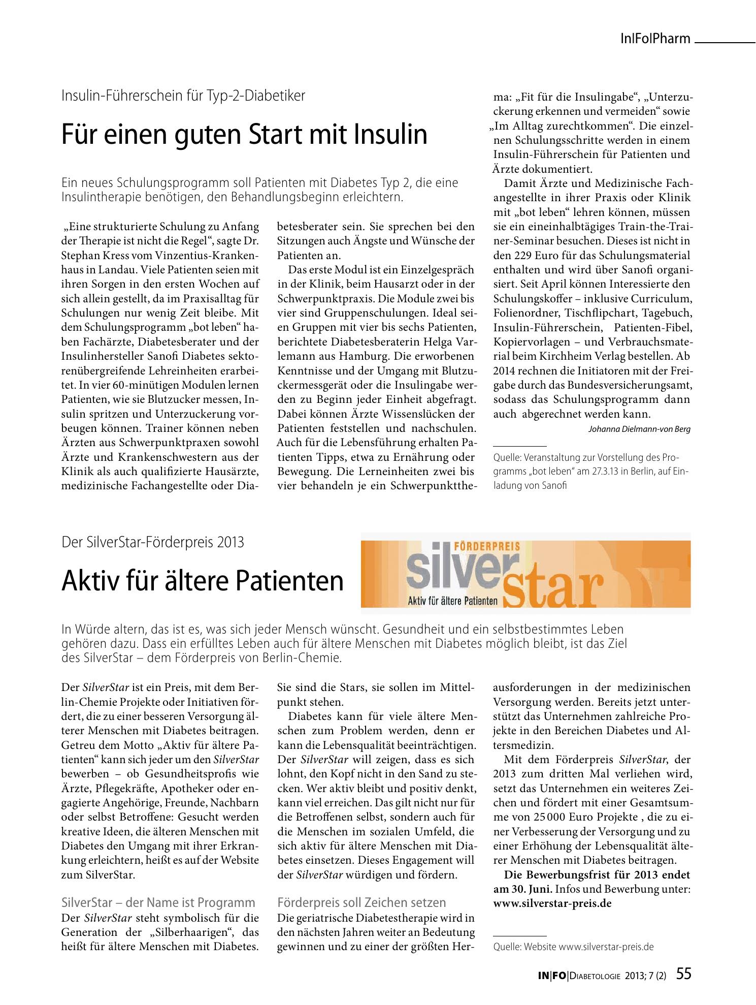Vorschauseite 1: Für einen guten Start mit Insulin