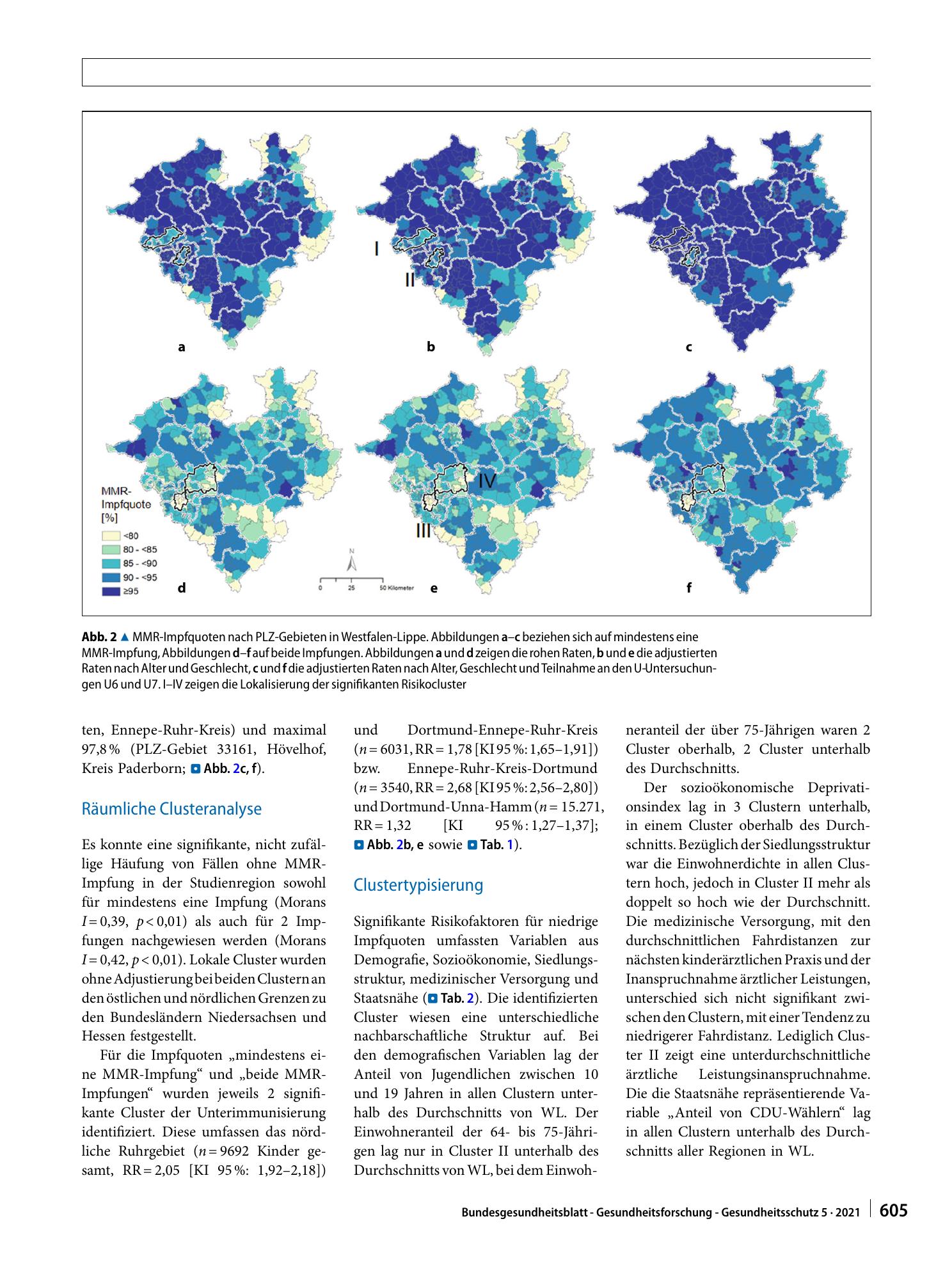 Vorschauseite 6: Geografische Analysen für evidenzbasierte Public-Health-Interventionen: Das Beispiel Identifikation und Typisierung von Risikoclustern für Masern, Mumps und Röteln