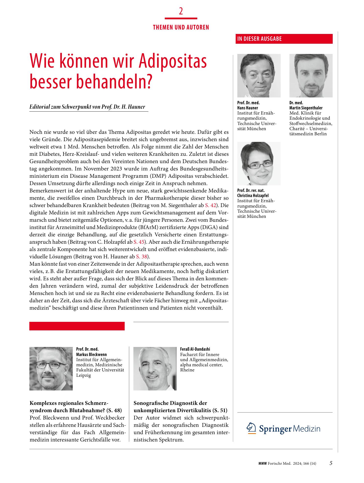 Vorschauseite 1: Wie können wir Adipositas besser behandeln?