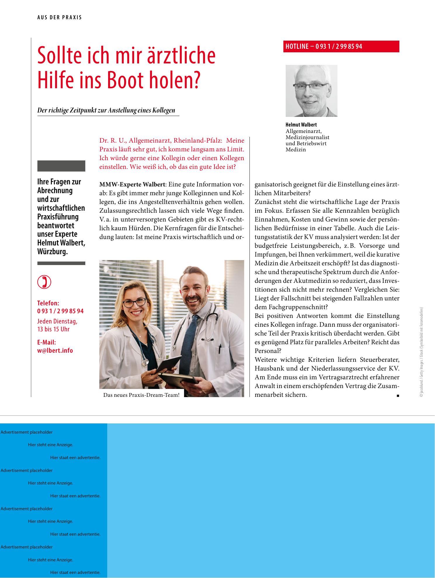 Vorschauseite 1: Sollte ich mir ärztliche Hilfe ins Boot holen?
