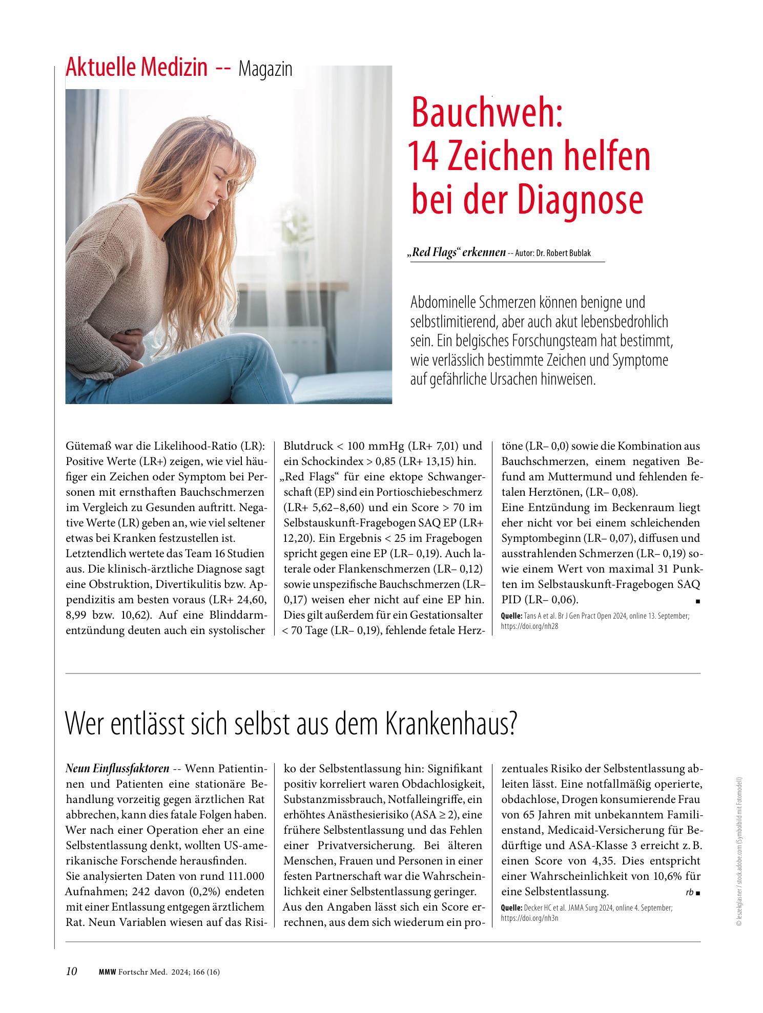 Vorschauseite 1: Bauchweh: 14 Zeichen helfen bei der Diagnose