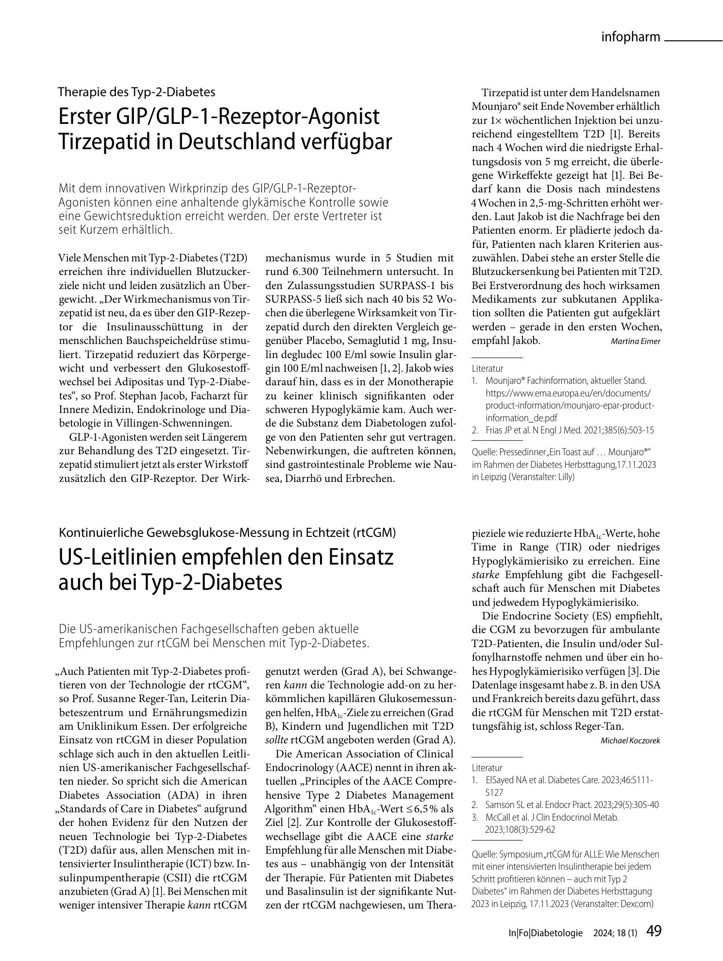 Vorschauseite 1: US-Leitlinien empfehlen den Einsatz auch bei Typ-2-Diabetes