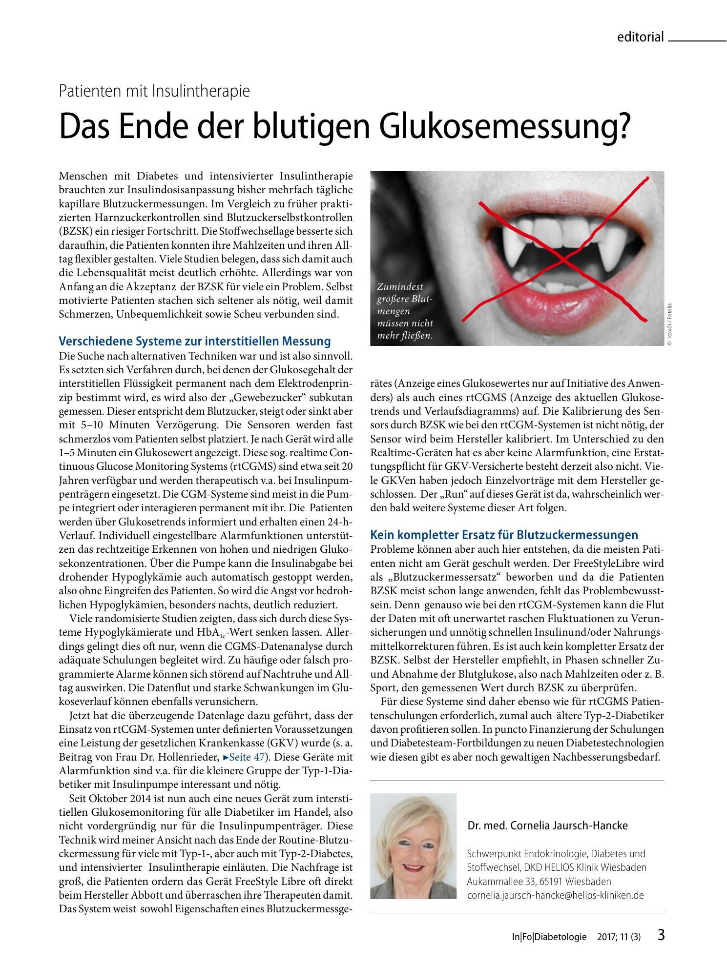 Vorschauseite 1: Das Ende der blutigen Glukosemessung?