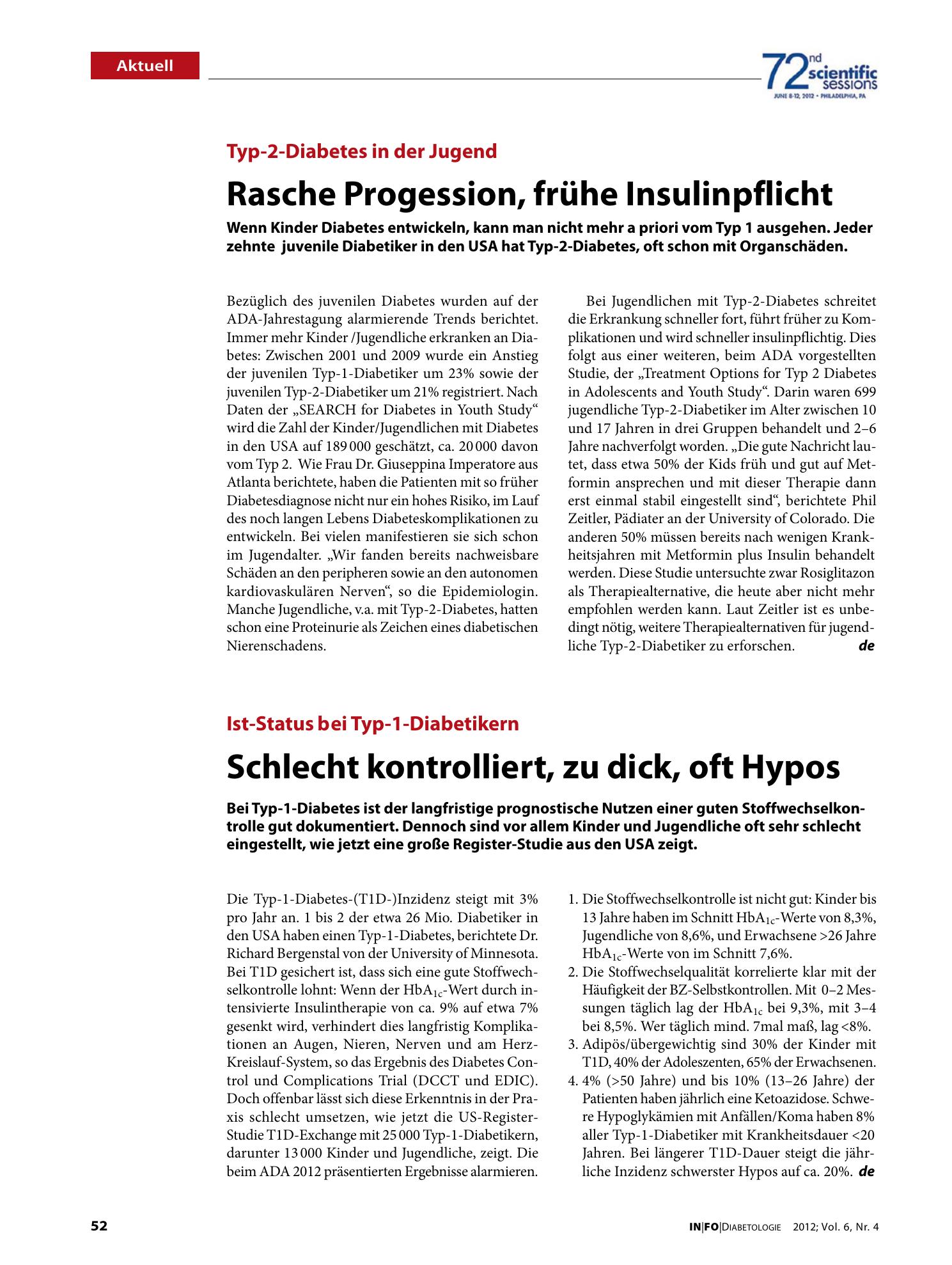 Vorschauseite 1: Schlecht kontrolliert, zu dick, oft Hypos