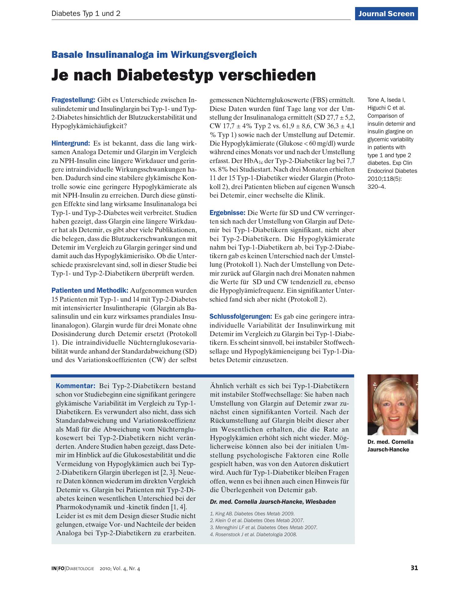 Vorschauseite 1: Je nach Diabetestyp verschieden