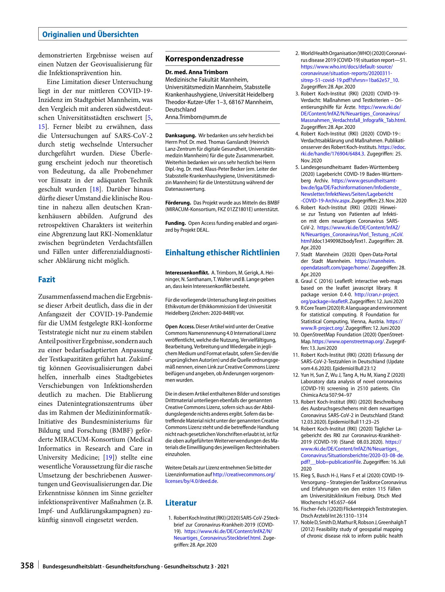 Vorschauseite 6: Evaluation einer SARS-CoV-2-Teststrategie zu Beginn der COVID-19-Pandemie in einem südwestdeutschen Universitätsklinikum