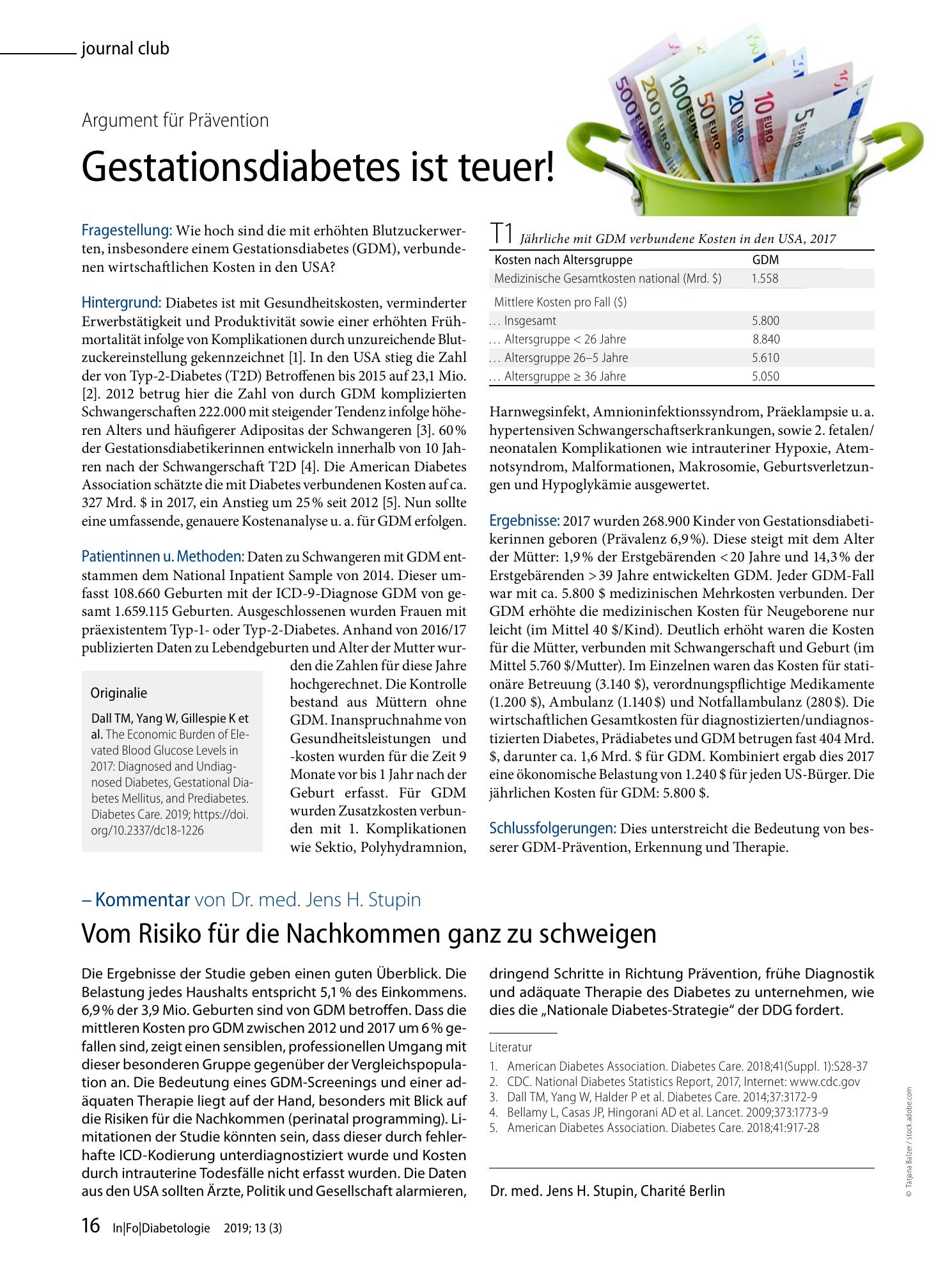 Vorschauseite 1: Gestationsdiabetes ist teuer!
