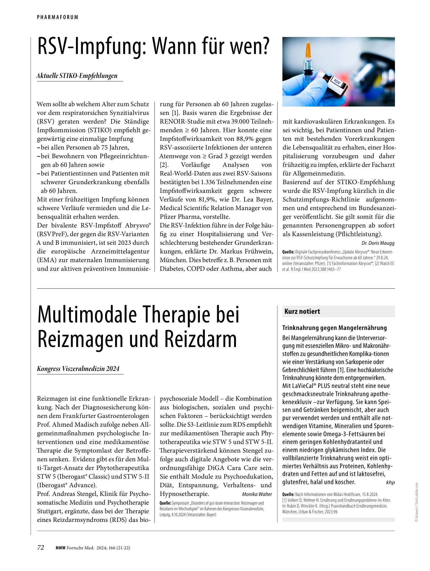 Vorschauseite 1: Multimodale Therapie bei Reizmagen und Reizdarm