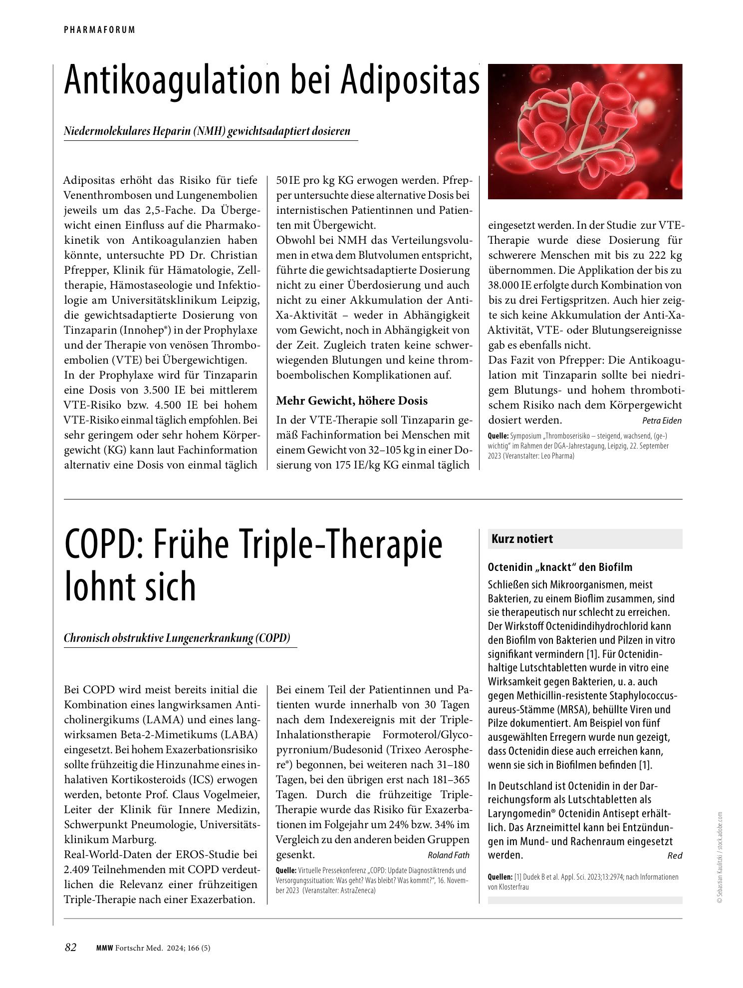 Vorschauseite 1: COPD: Frühe Triple-Therapie lohnt sich