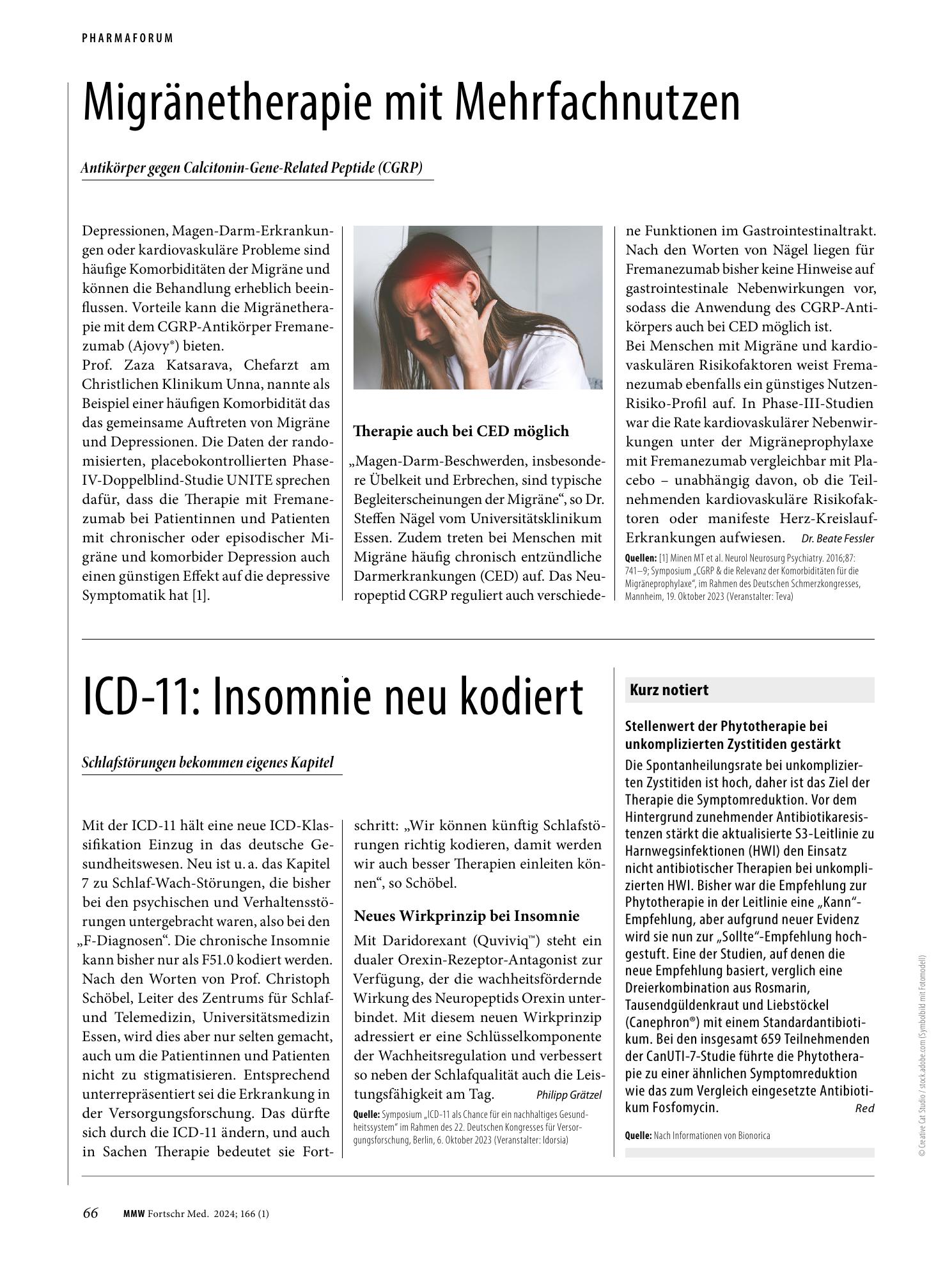 Vorschauseite 1: Migränetherapie mit Mehrfachnutzen